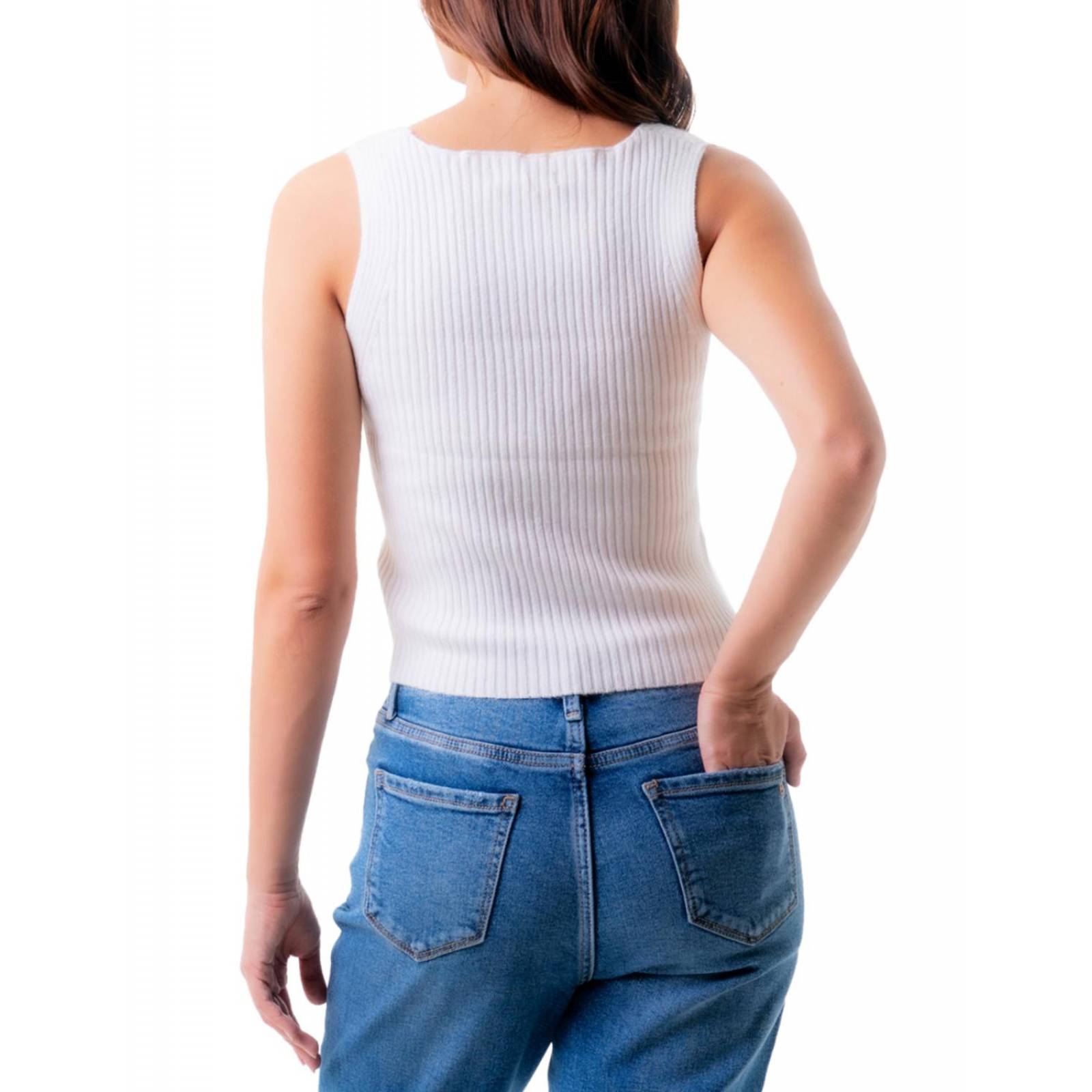 Blusa básica cuello V Balam /Juvenil, 0086 (Blanco) 