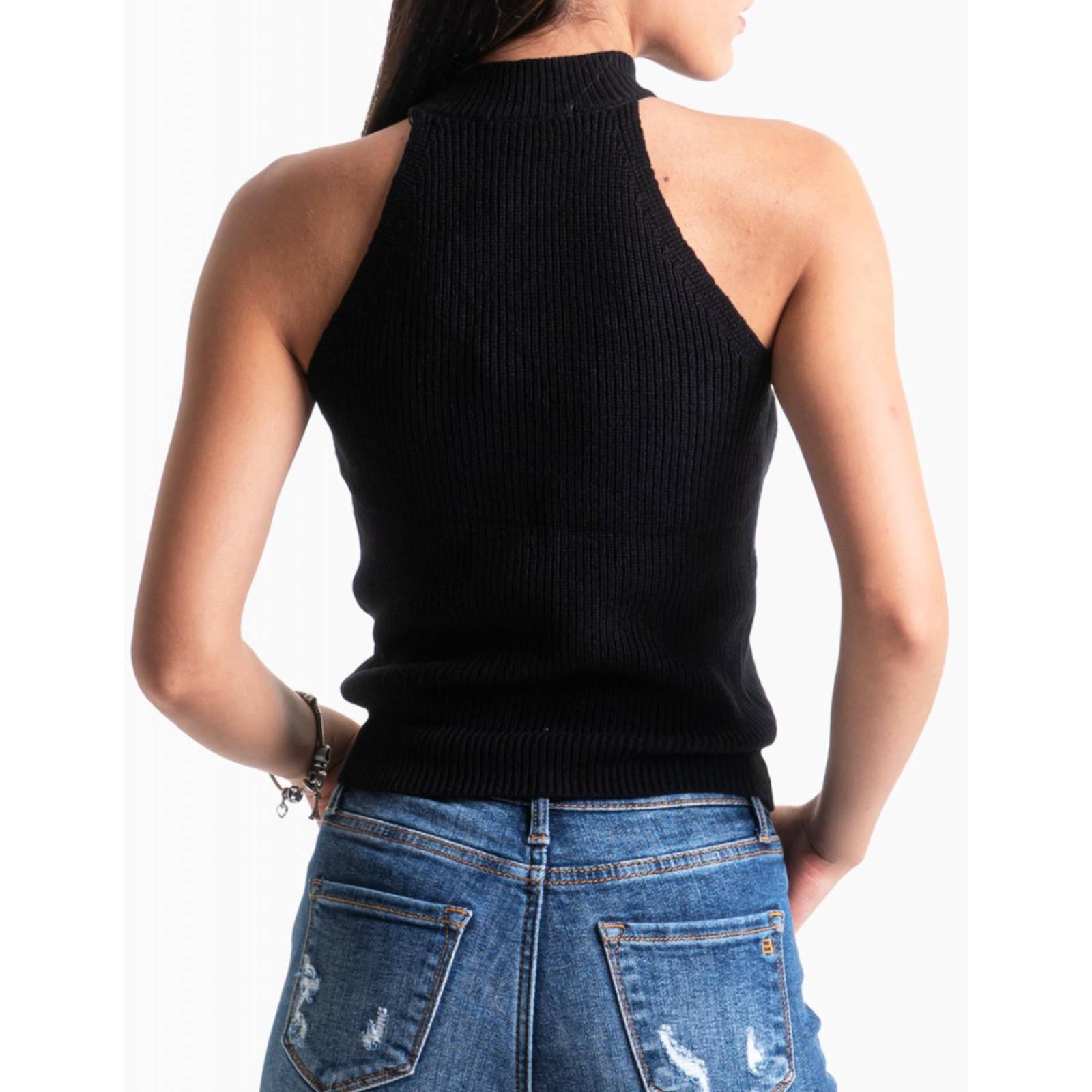 Blusa básica cuello halter Balam, 0088 (Negro) 