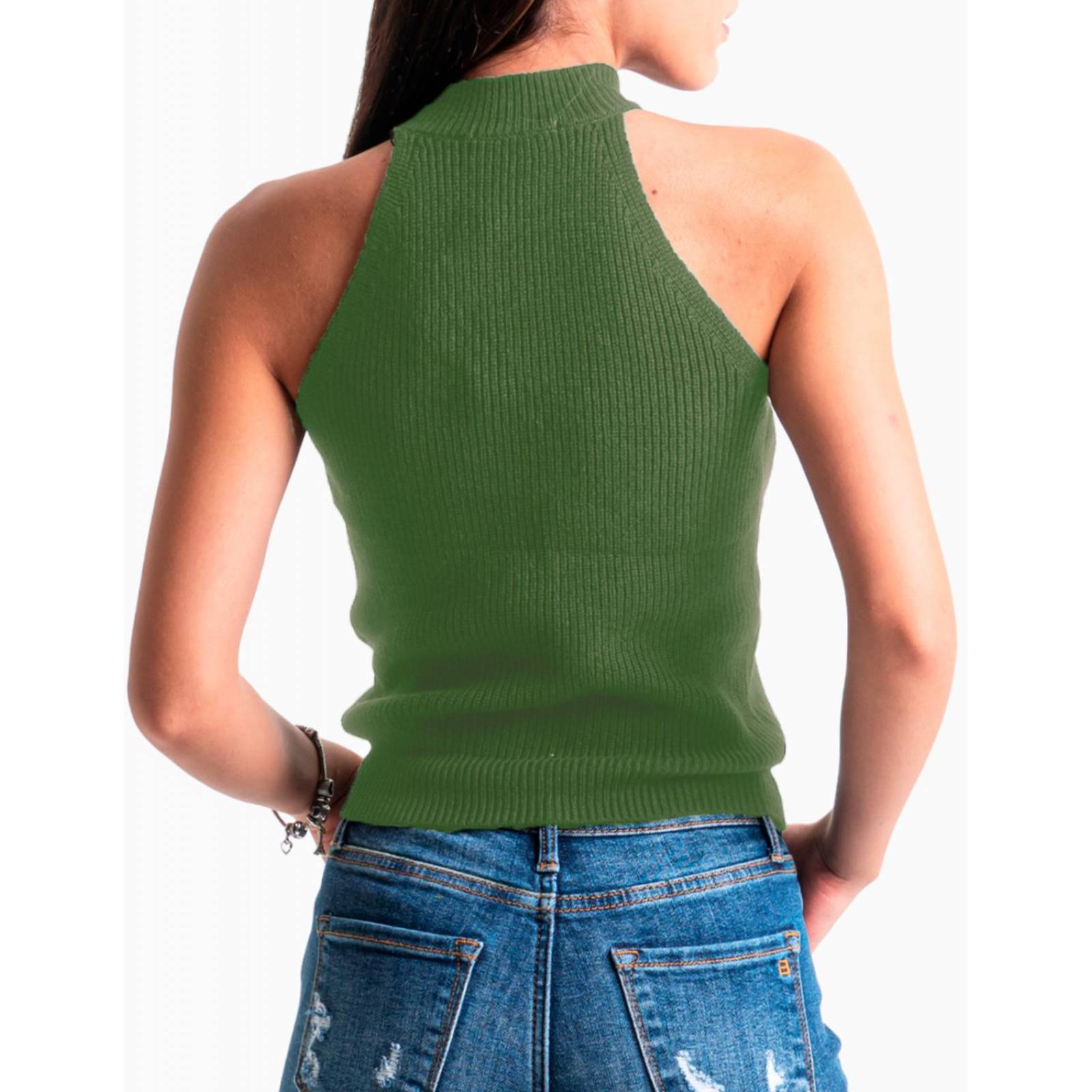 Blusa básica cuello halter Balam, 0088 (Verde) 