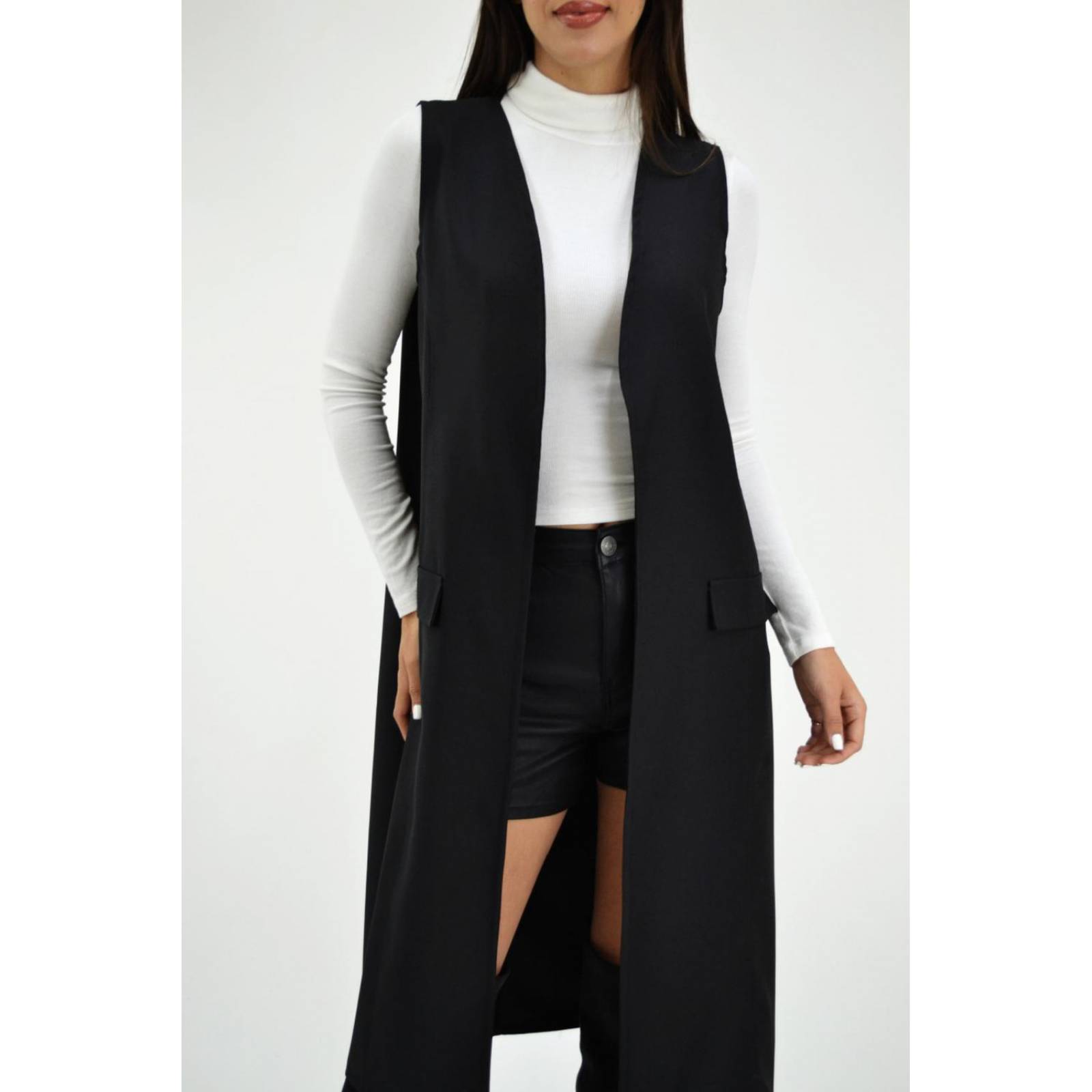 Chaleco largo Roman Fashion /Juvenil, 1080 (Negro) 