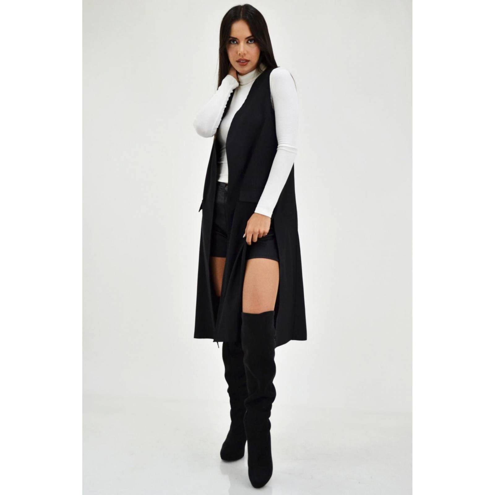 Chaleco largo Roman Fashion /Juvenil, 1080 (Negro) 