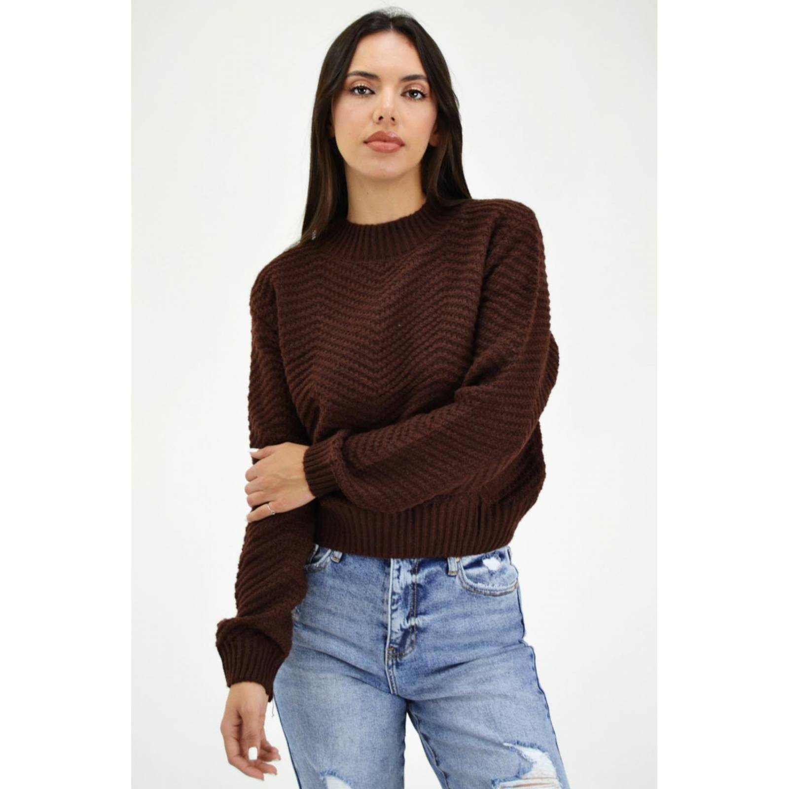 Sueter tejido de punto Juvenil, 6906 (Cafe) 