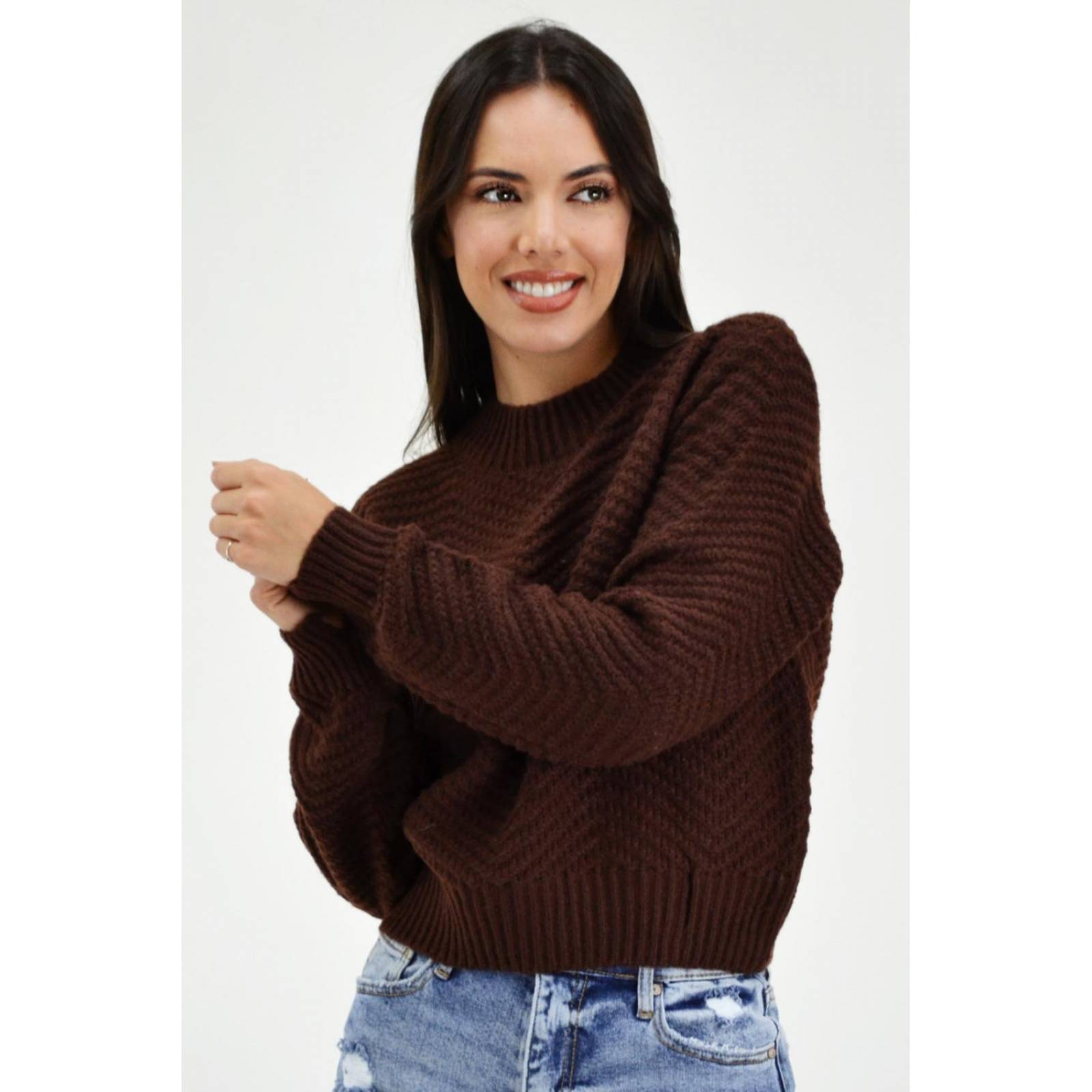 Sueter tejido de punto Juvenil, 6906 (Cafe) 