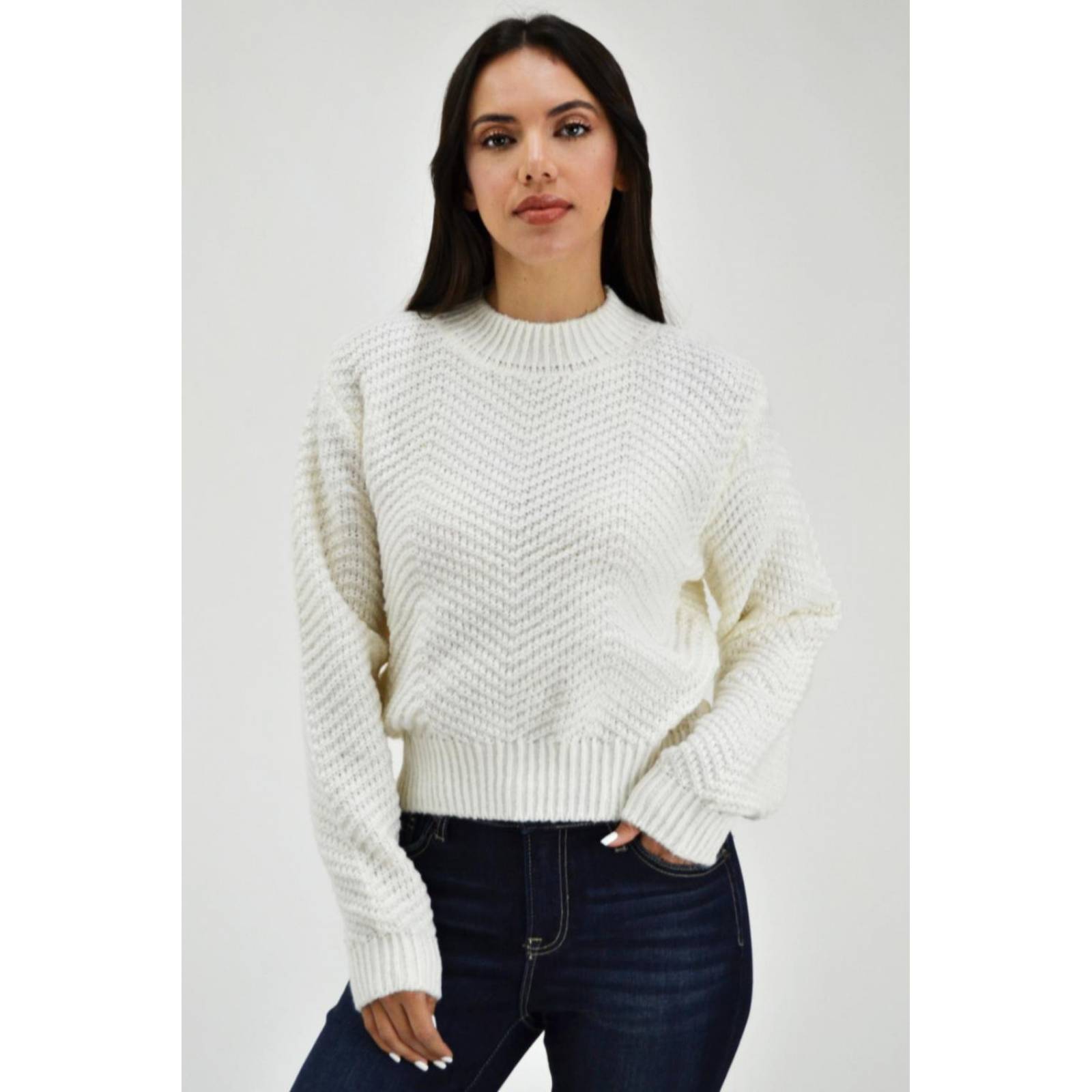 Sueter tejido de punto Juvenil, 6906 (Blanco) 