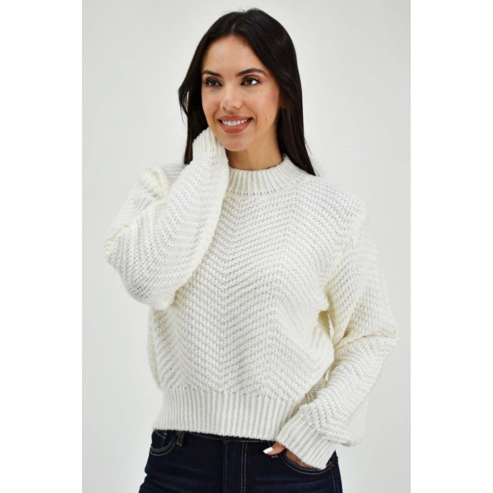 Sueter tejido de punto Juvenil, 6906 (Blanco) 