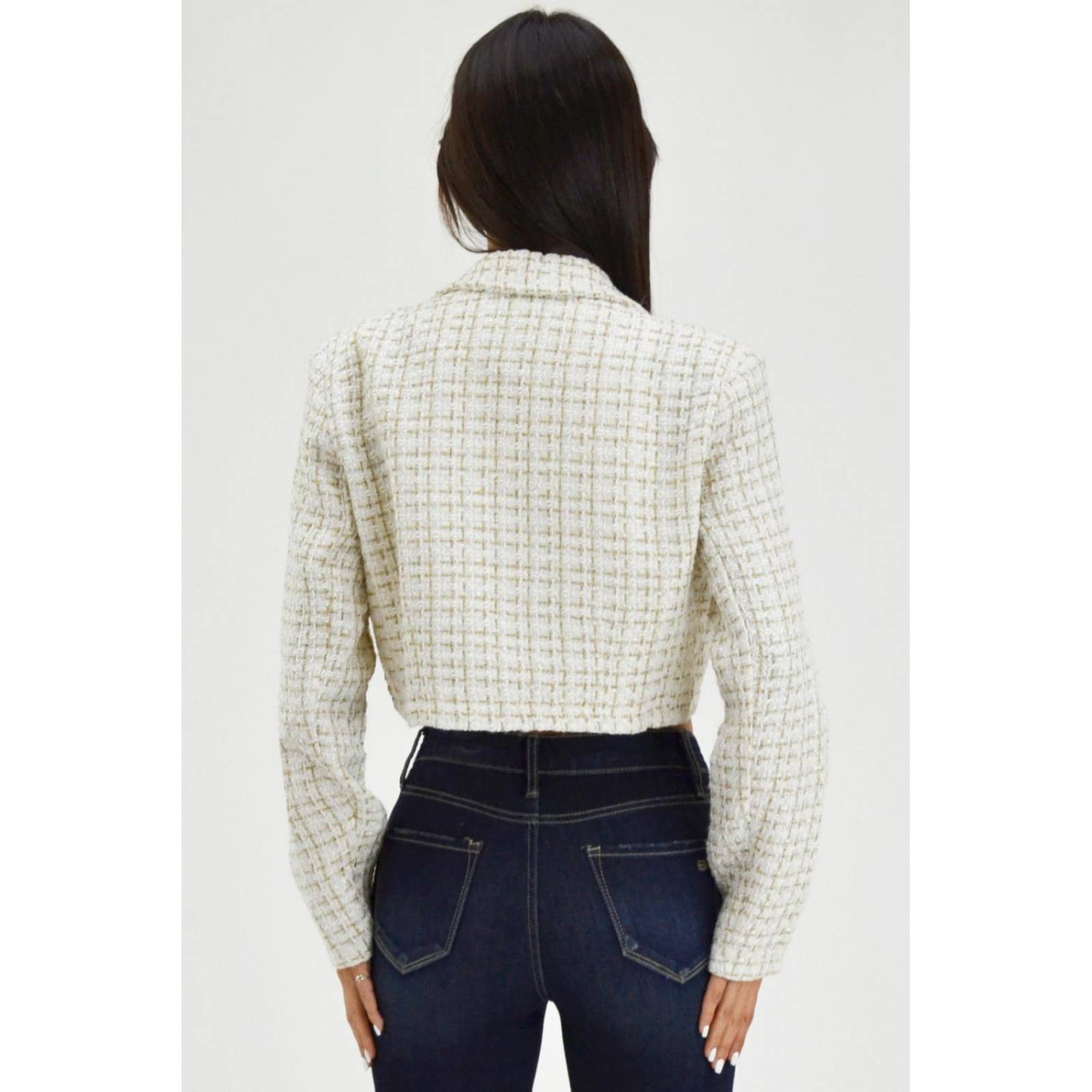 Chaqueta tipo de chanel /Juvenil, 8001 (Blanco) 