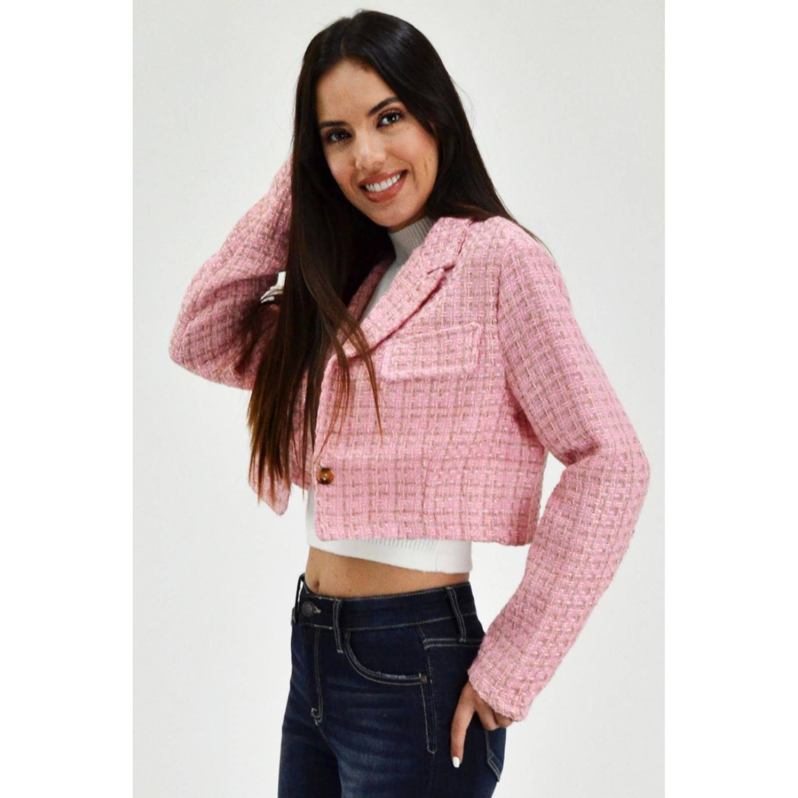 Chaqueta tipo de chanel /Juvenil, 8001 (Rosa) 