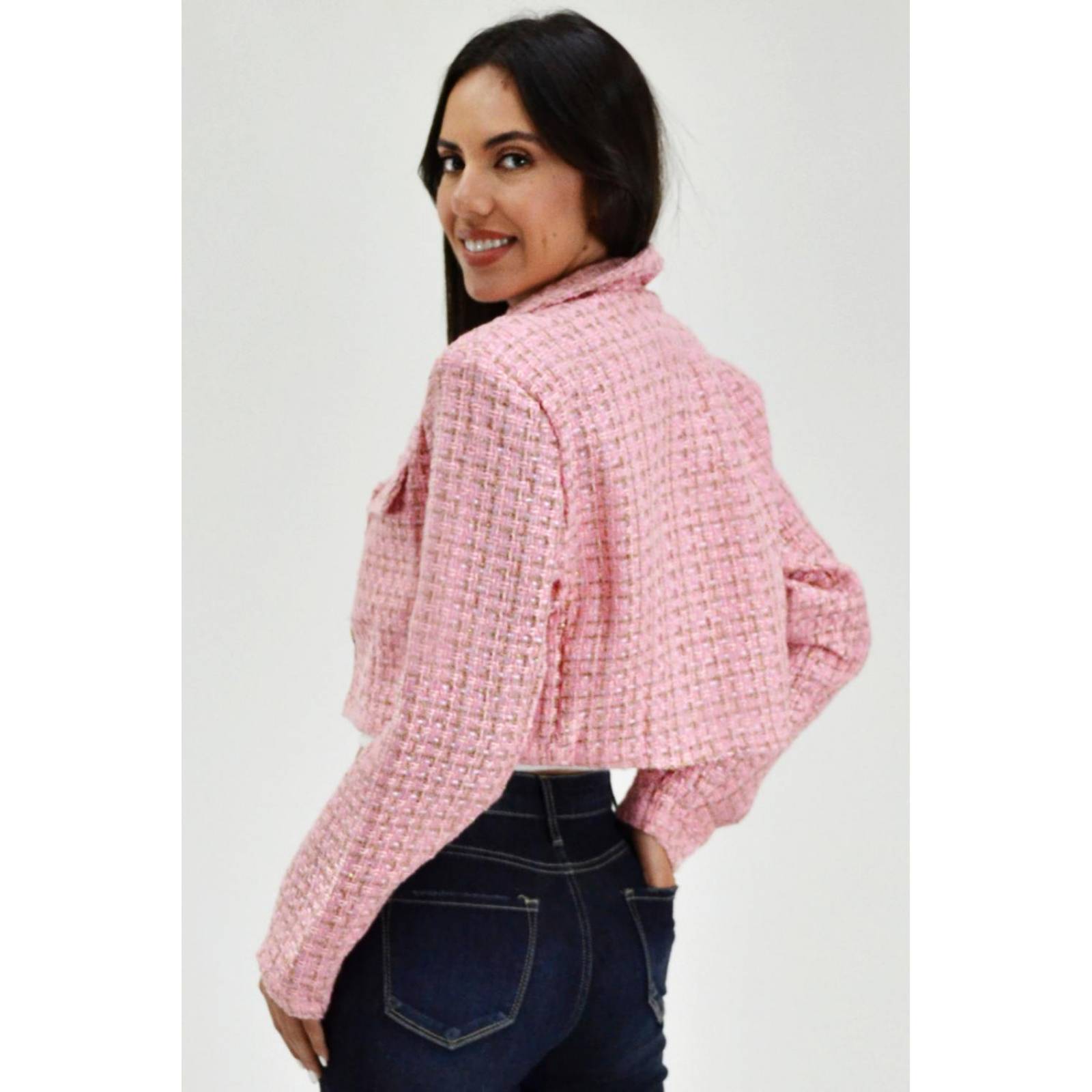 Chaqueta tipo de chanel /Juvenil, 8001 (Rosa) 