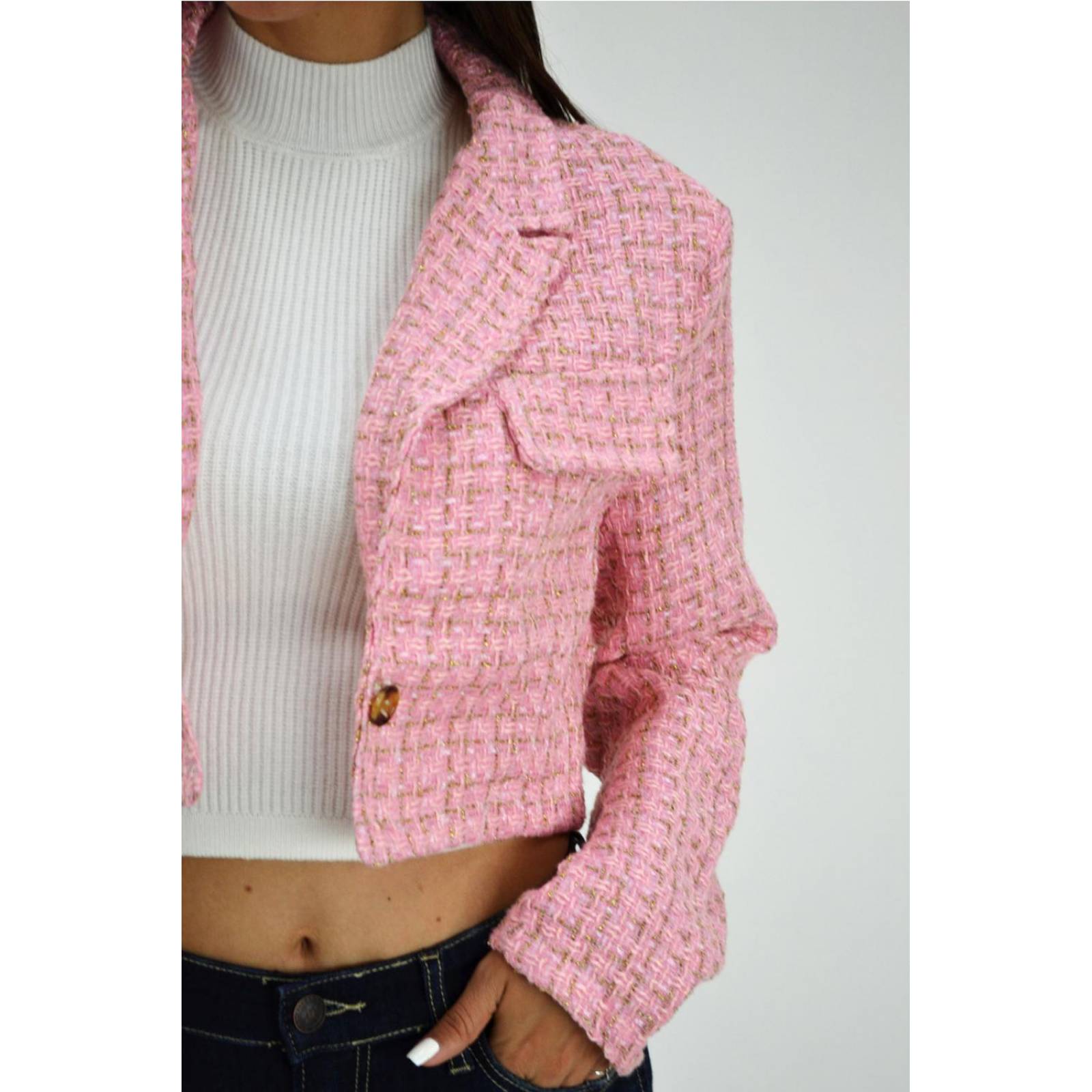 Chaqueta tipo de chanel /Juvenil, 8001 (Rosa) 