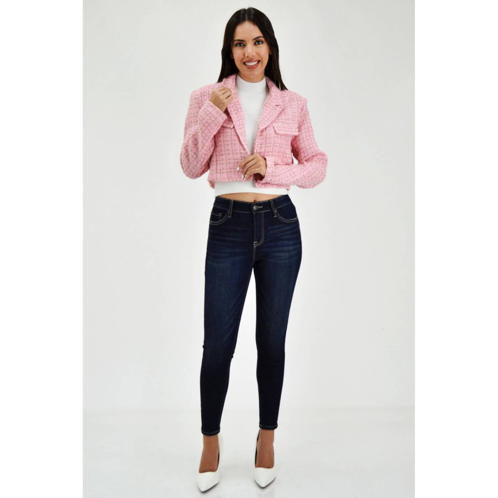 Chaqueta tipo de chanel /Juvenil, 8001 (Rosa) 