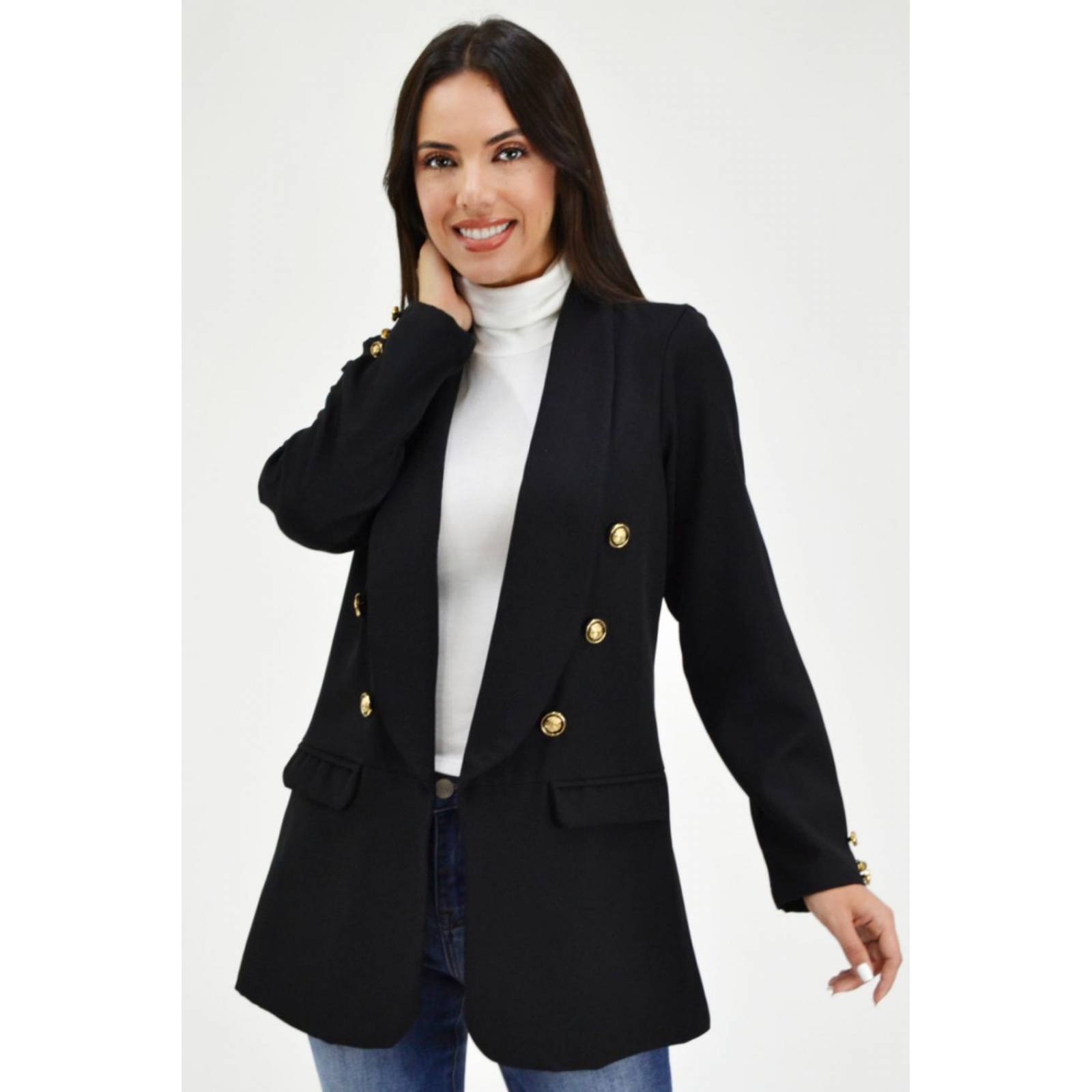 Blazer largo Roman Fashion /Juvenil, 2846 (Negro)