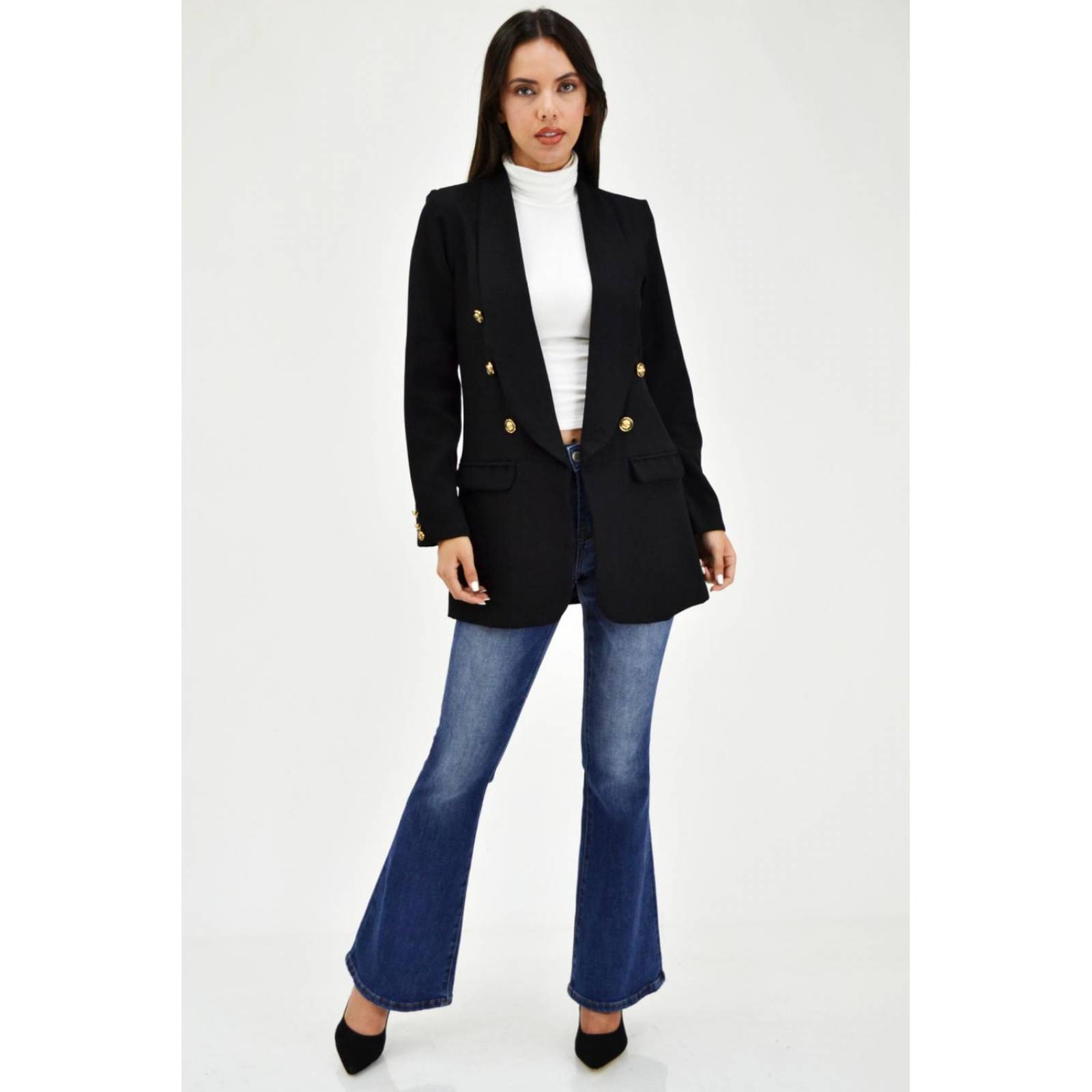 Blazer largo Roman Fashion /Juvenil, 2846 (Negro)