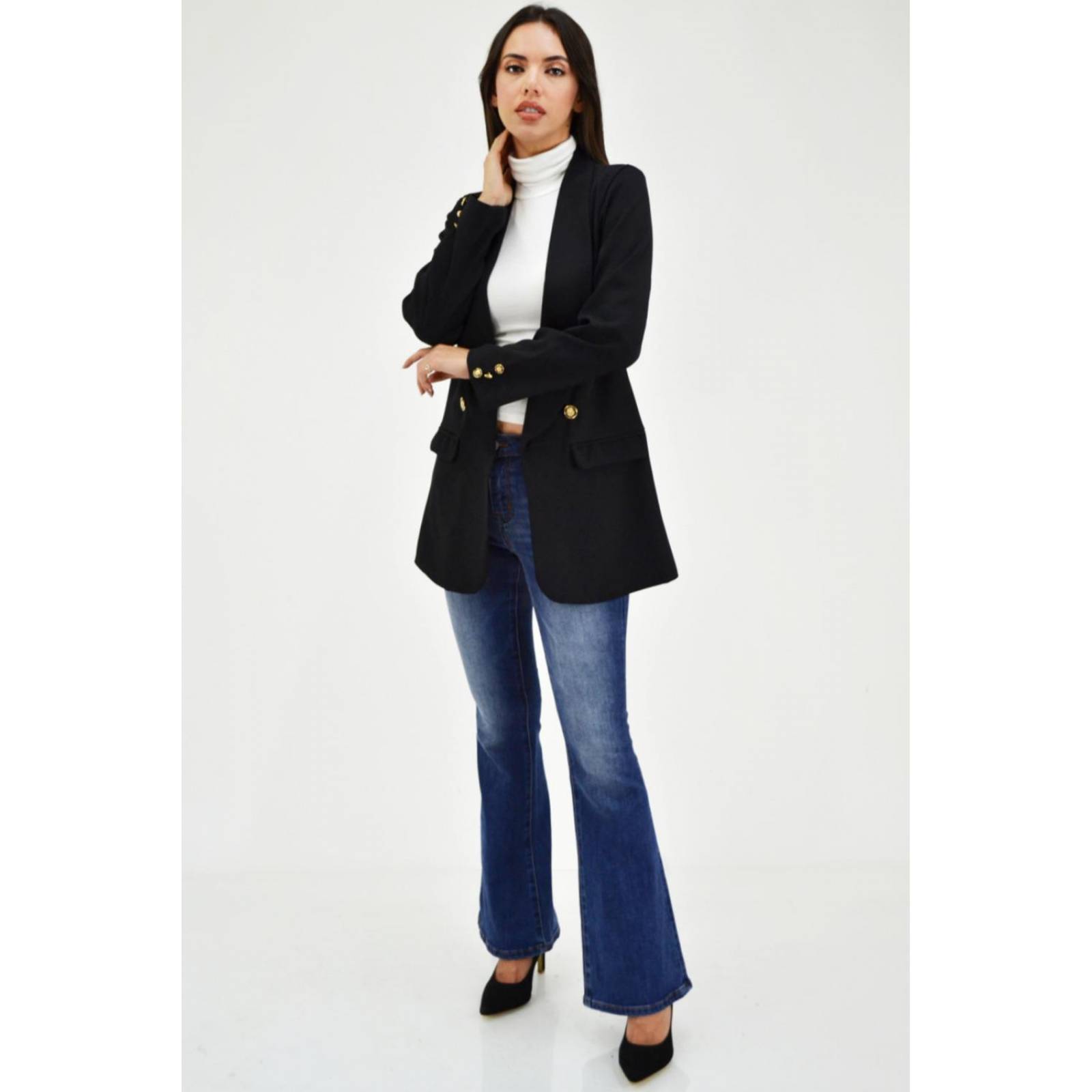 Blazer largo Roman Fashion /Juvenil, 2846 (Negro)