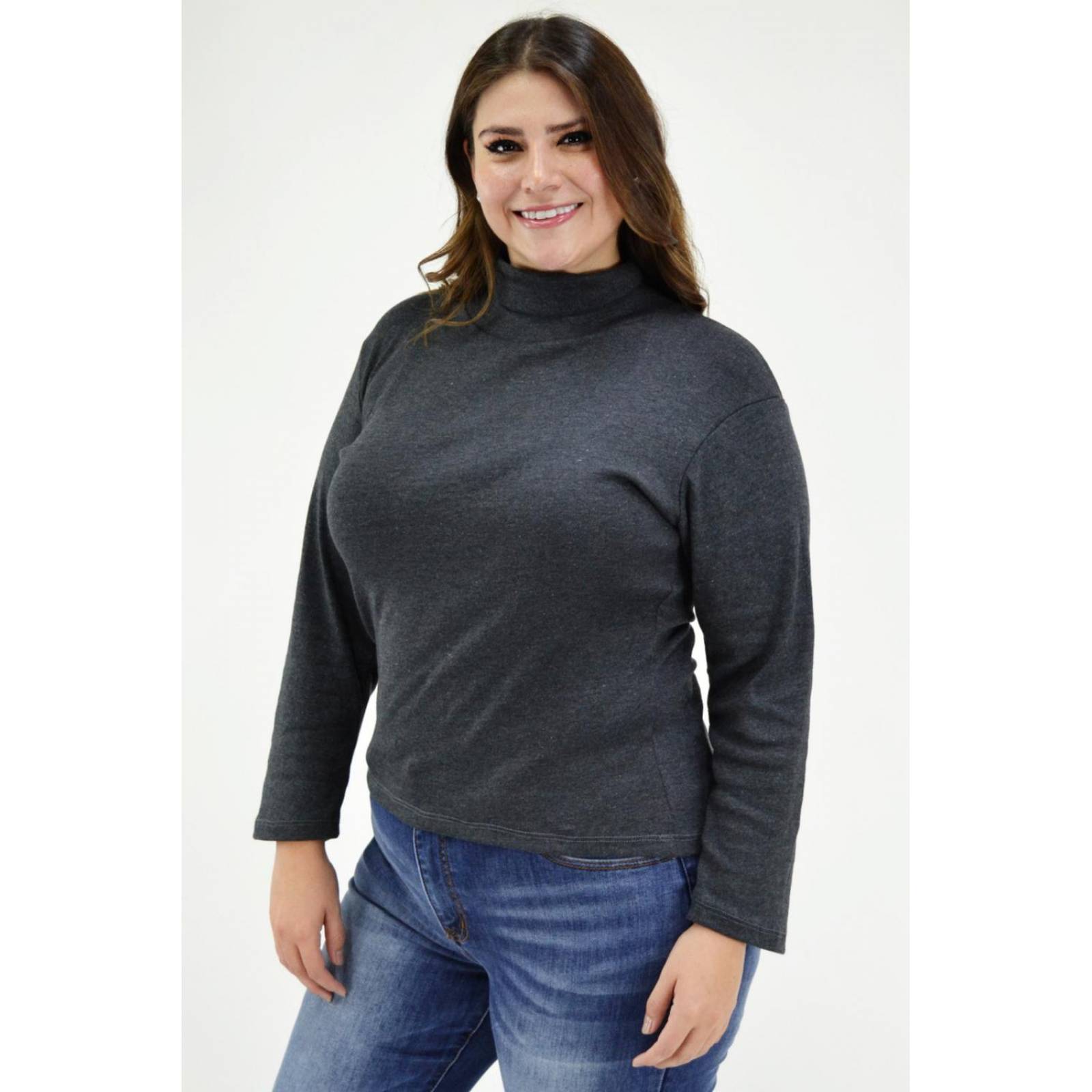 Blusa cuello de tortuga Roman Fashion/ Tallas Extras, 316 (Gris oscuro) 