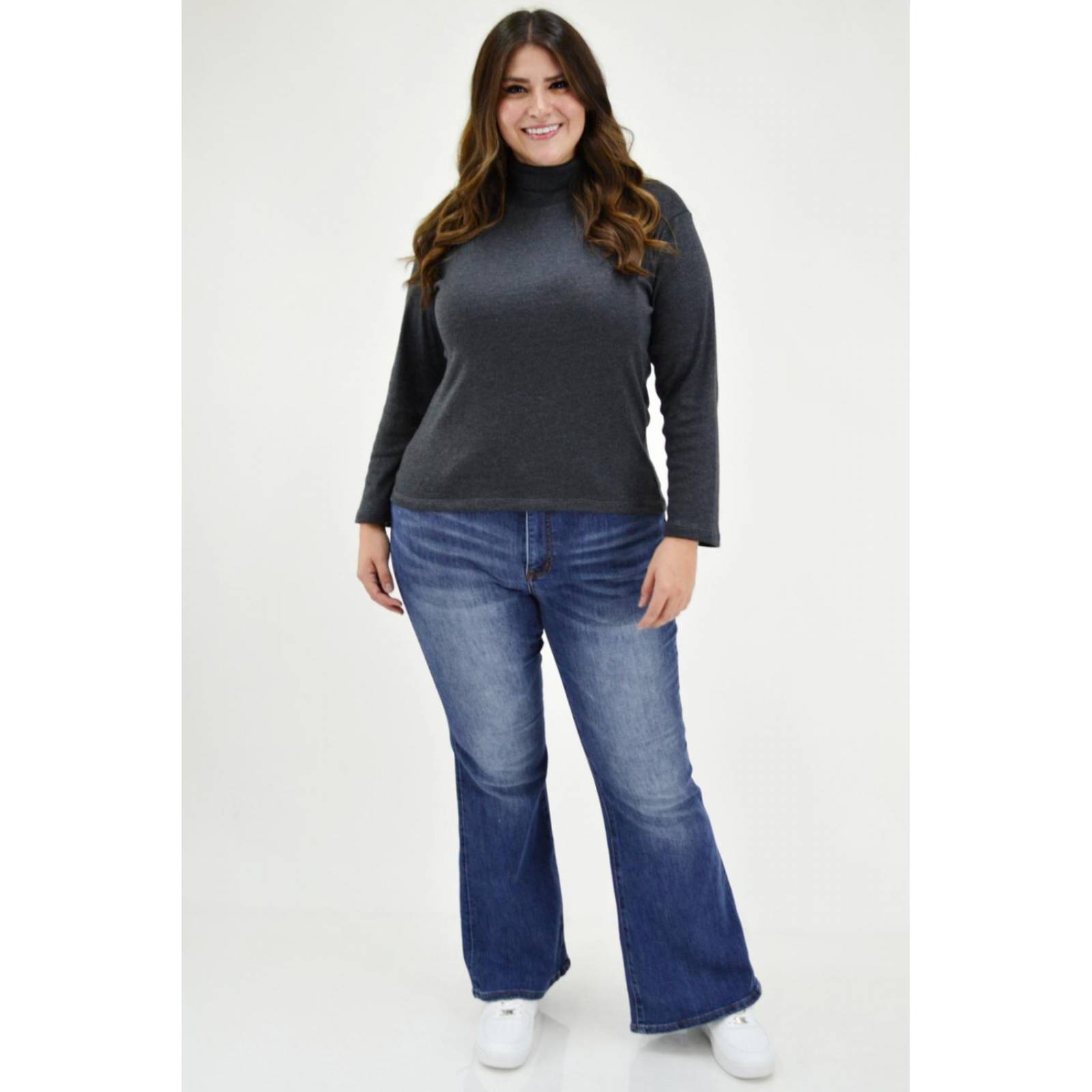 Blusa cuello de tortuga Roman Fashion/ Tallas Extras, 316 (Gris oscuro) 