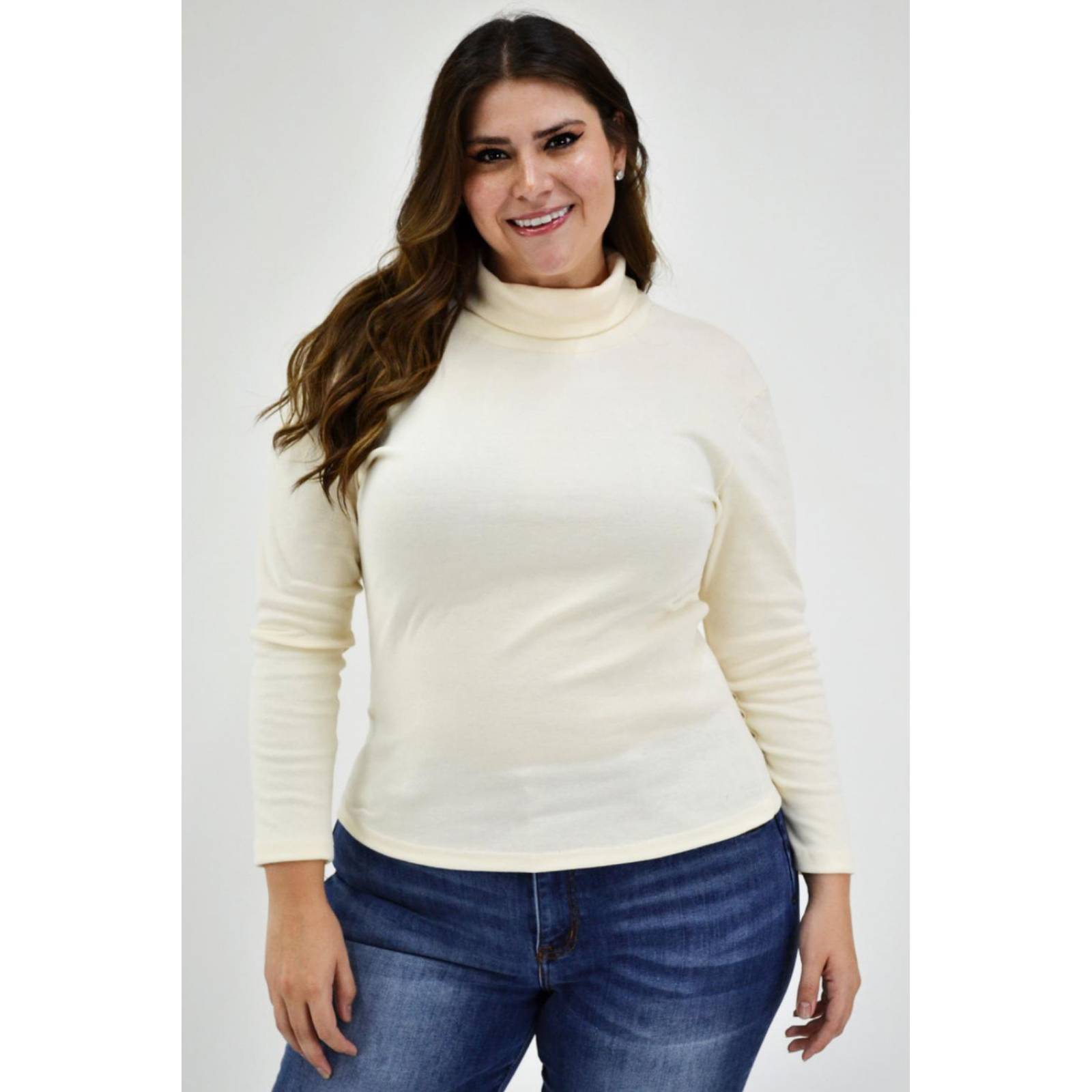 Blusa cuello de tortuga Roman Fashion/ Tallas Extras, 316 (Beige) 