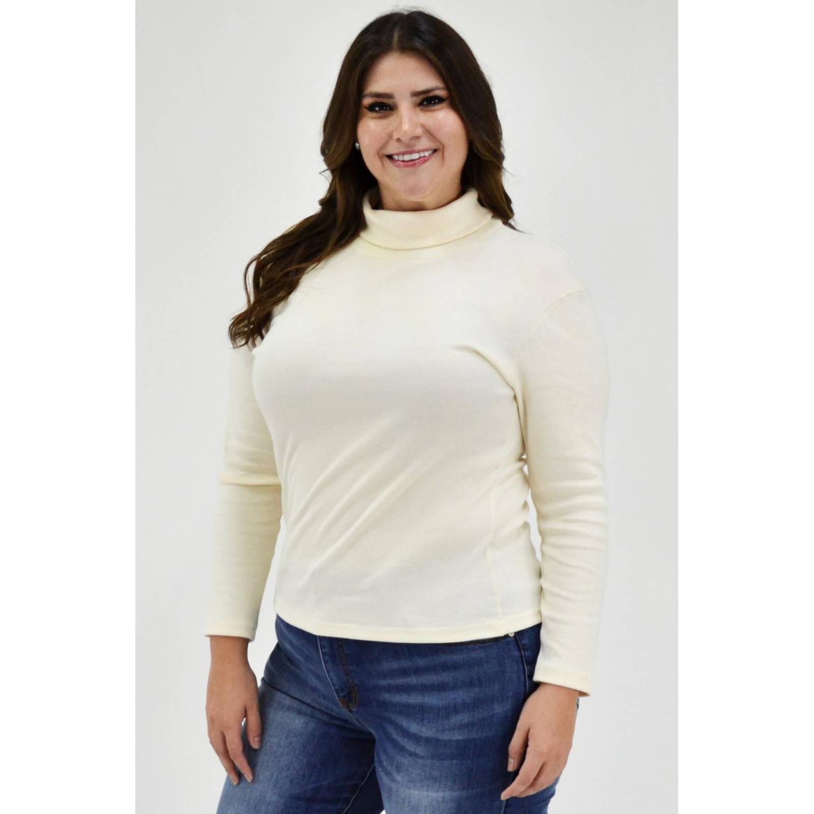 Blusa cuello de tortuga Roman Fashion/ Tallas Extras, 316 (Beige) 