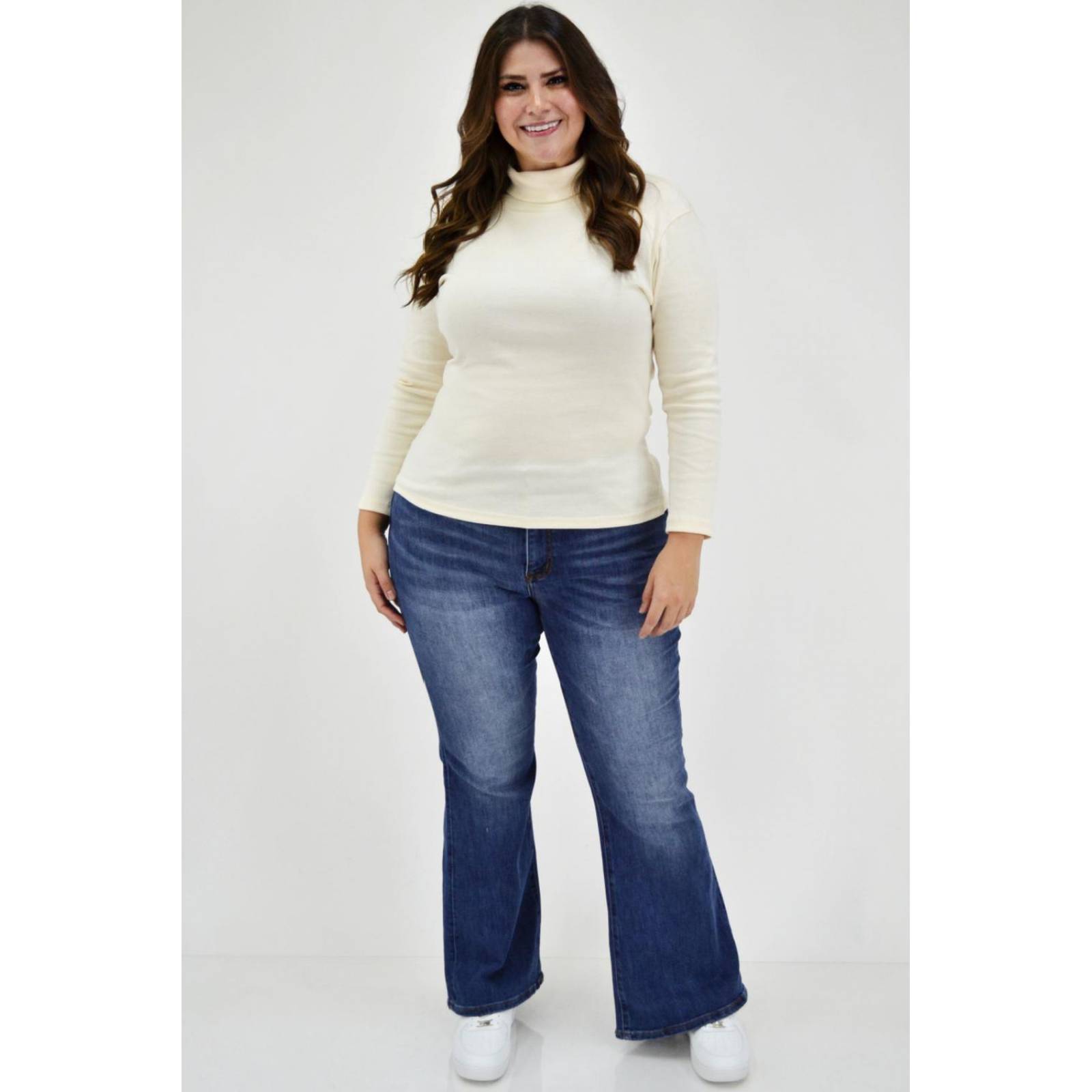 Blusa cuello de tortuga Roman Fashion/ Tallas Extras, 316 (Beige) 