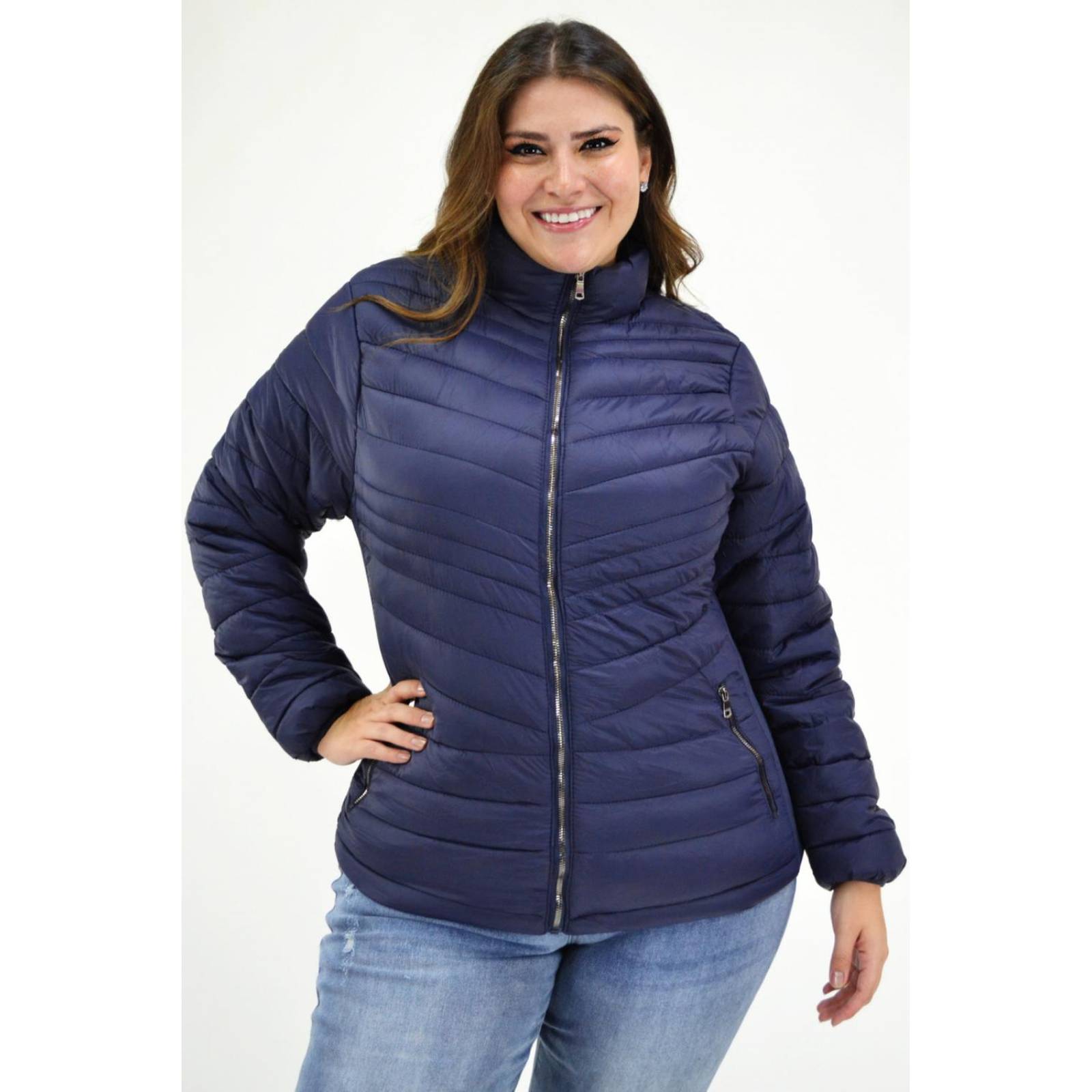 Chamarra térmica afelpada Roman Fashion/ Tallas Extras, 0002 (Azul marino) 