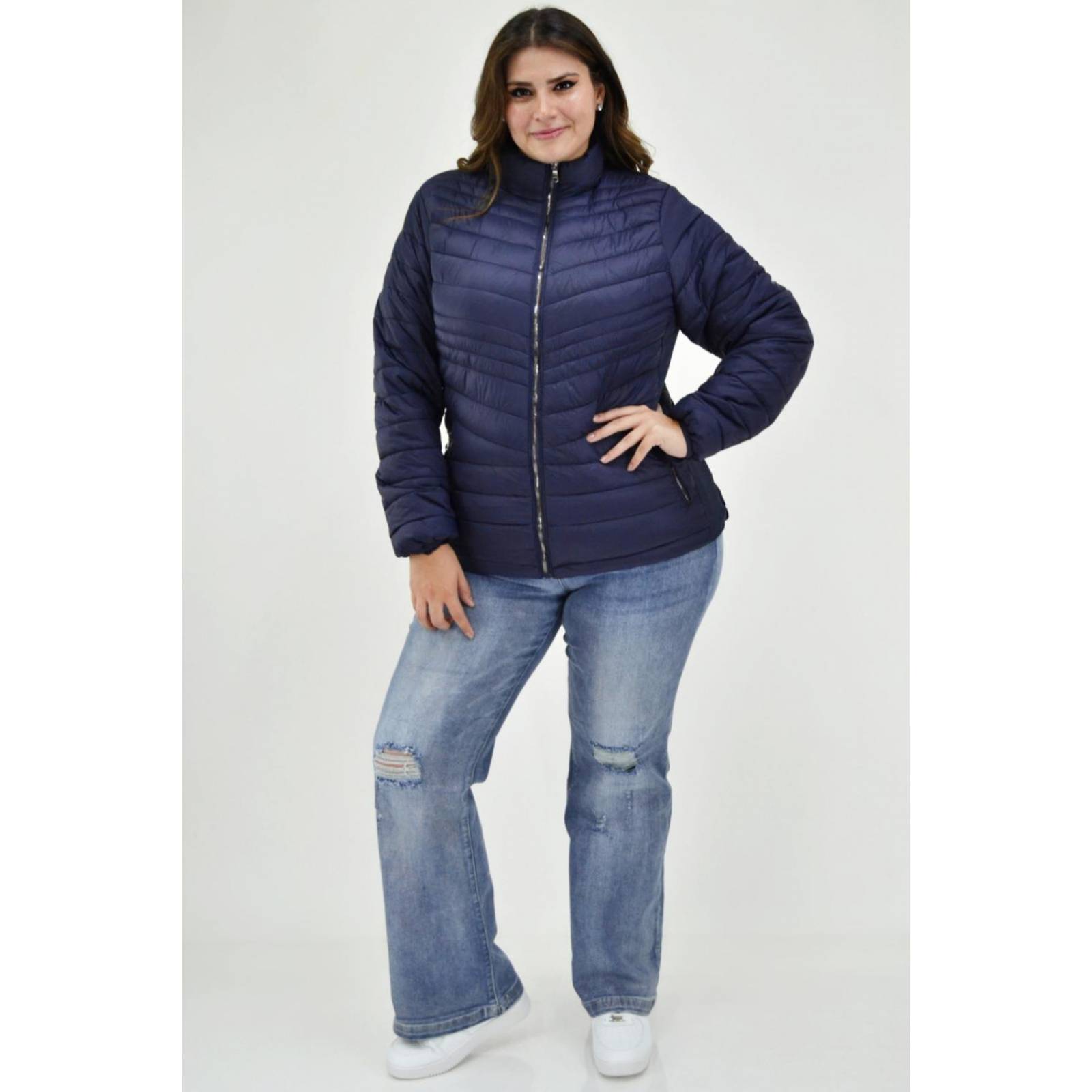 Chamarra térmica afelpada Roman Fashion/ Tallas Extras, 0002 (Azul marino) 