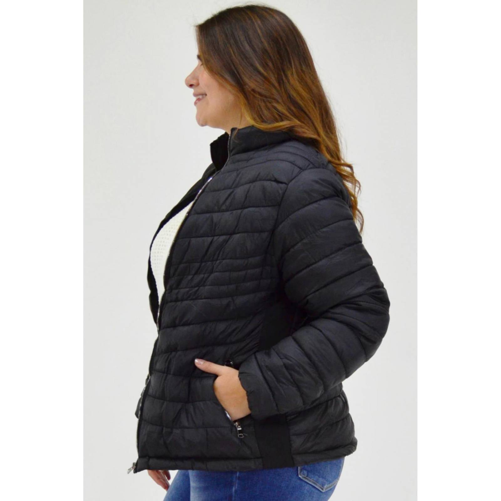 Chamarra térmica afelpada Roman Fashion/ Tallas Extras, 0002 (Negro) 
