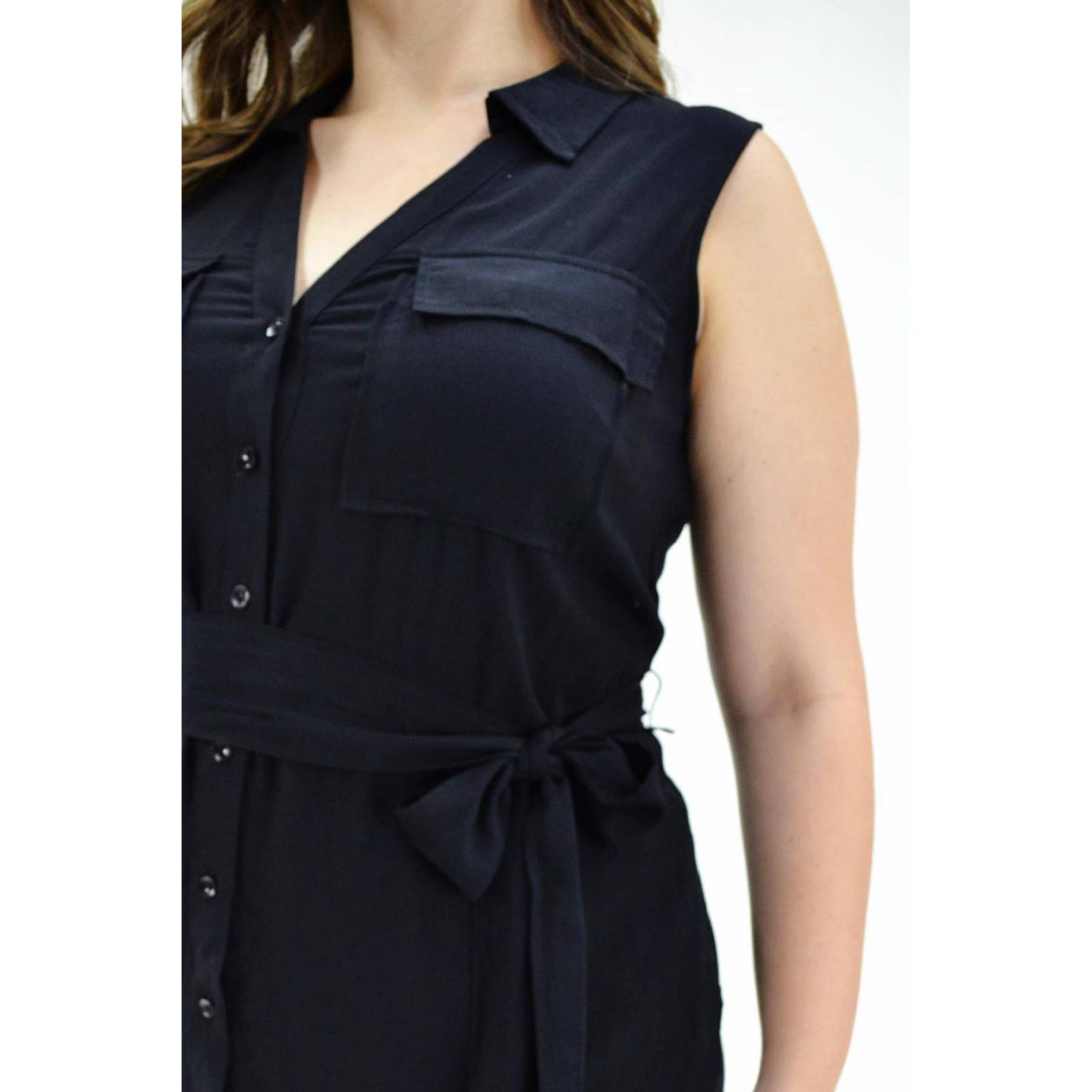 Vestido sin manga Tallas Extras, 1120 (Negro) 