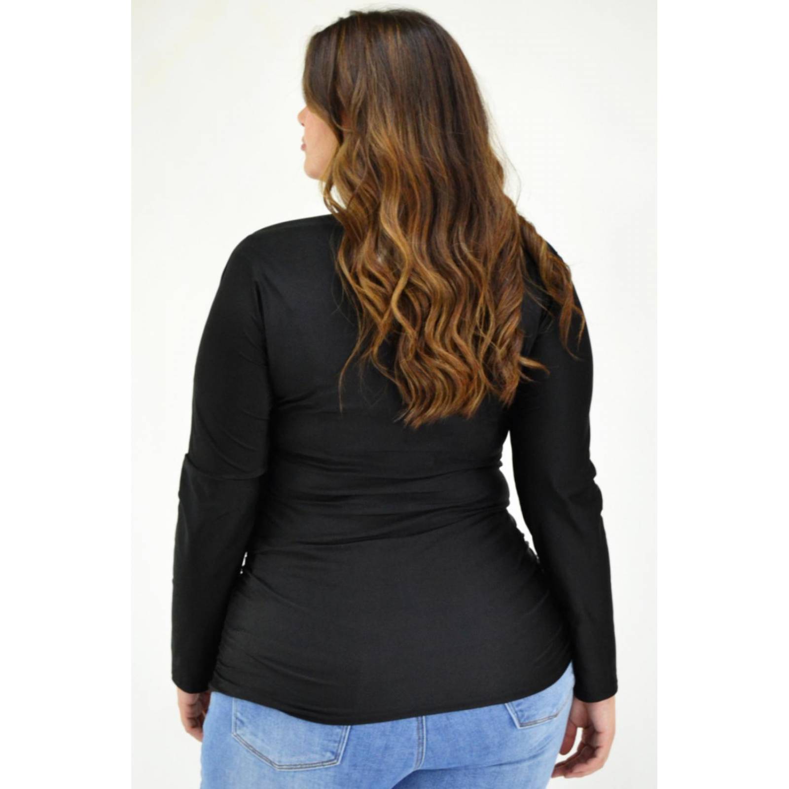 Blusa escote barco Roman Fashion, 1852 (Negro) 