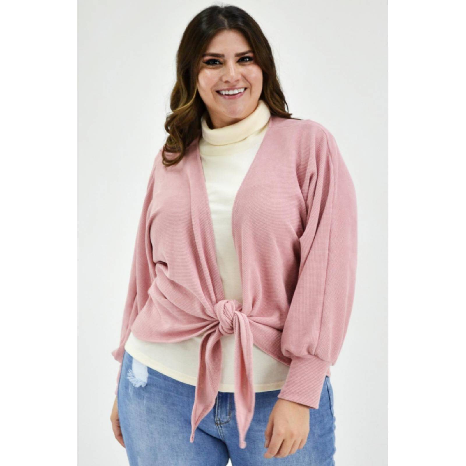 Cárdigan con nudo Roman Fashion /Tallas Extras, 1847 (Rosa) 