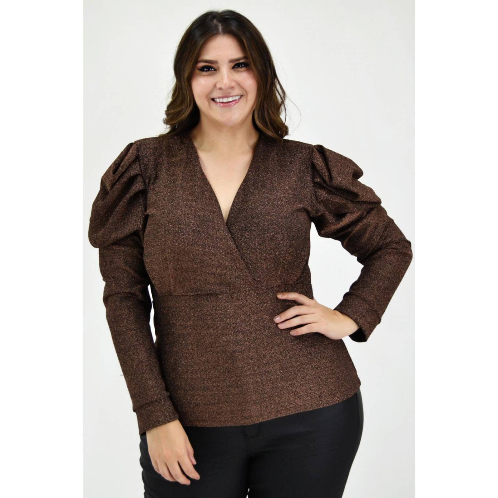 Blusa glitter Roman Fashion /Tallas Extras, 11772 (Cobre) 