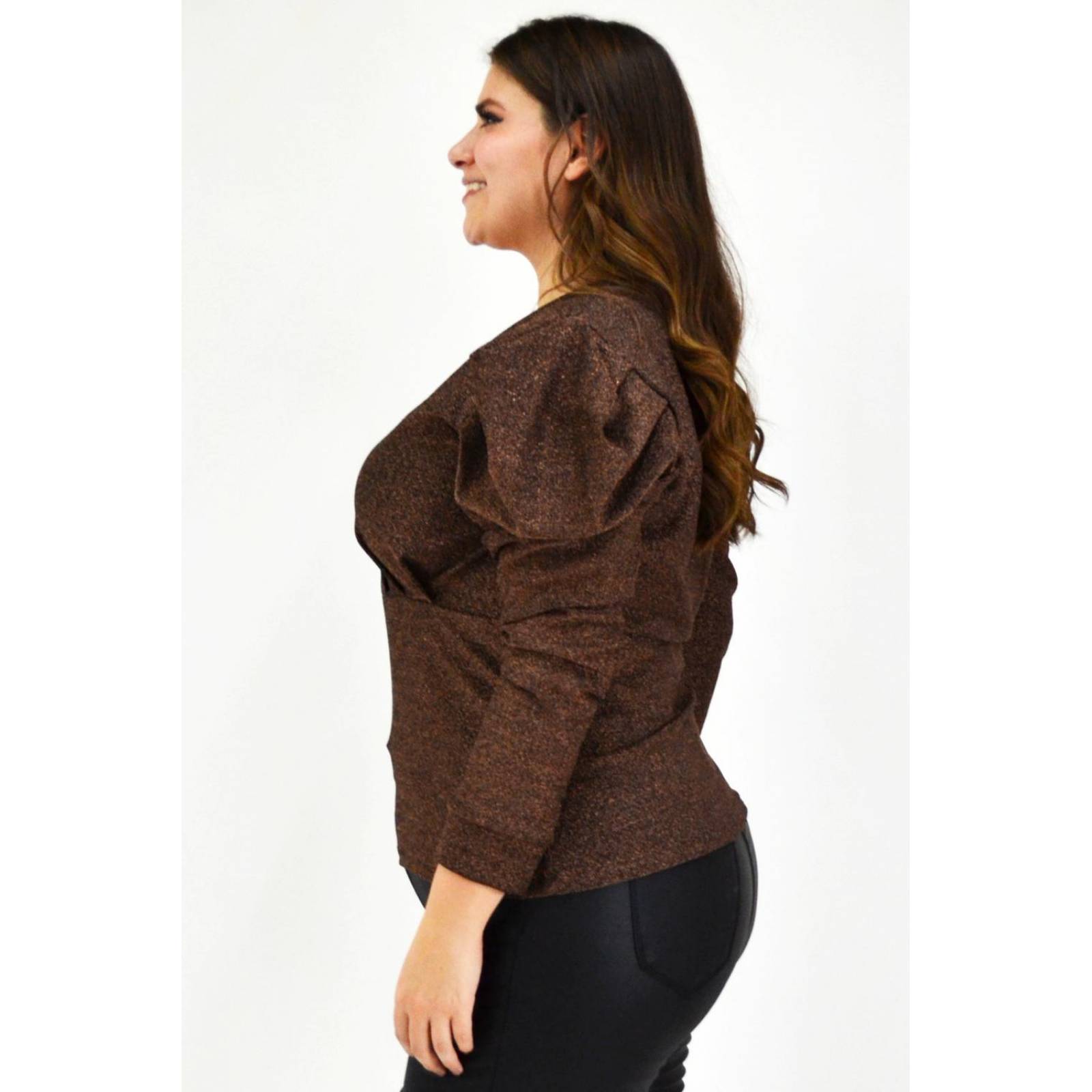 Blusa glitter Roman Fashion /Tallas Extras, 11772 (Cobre) 