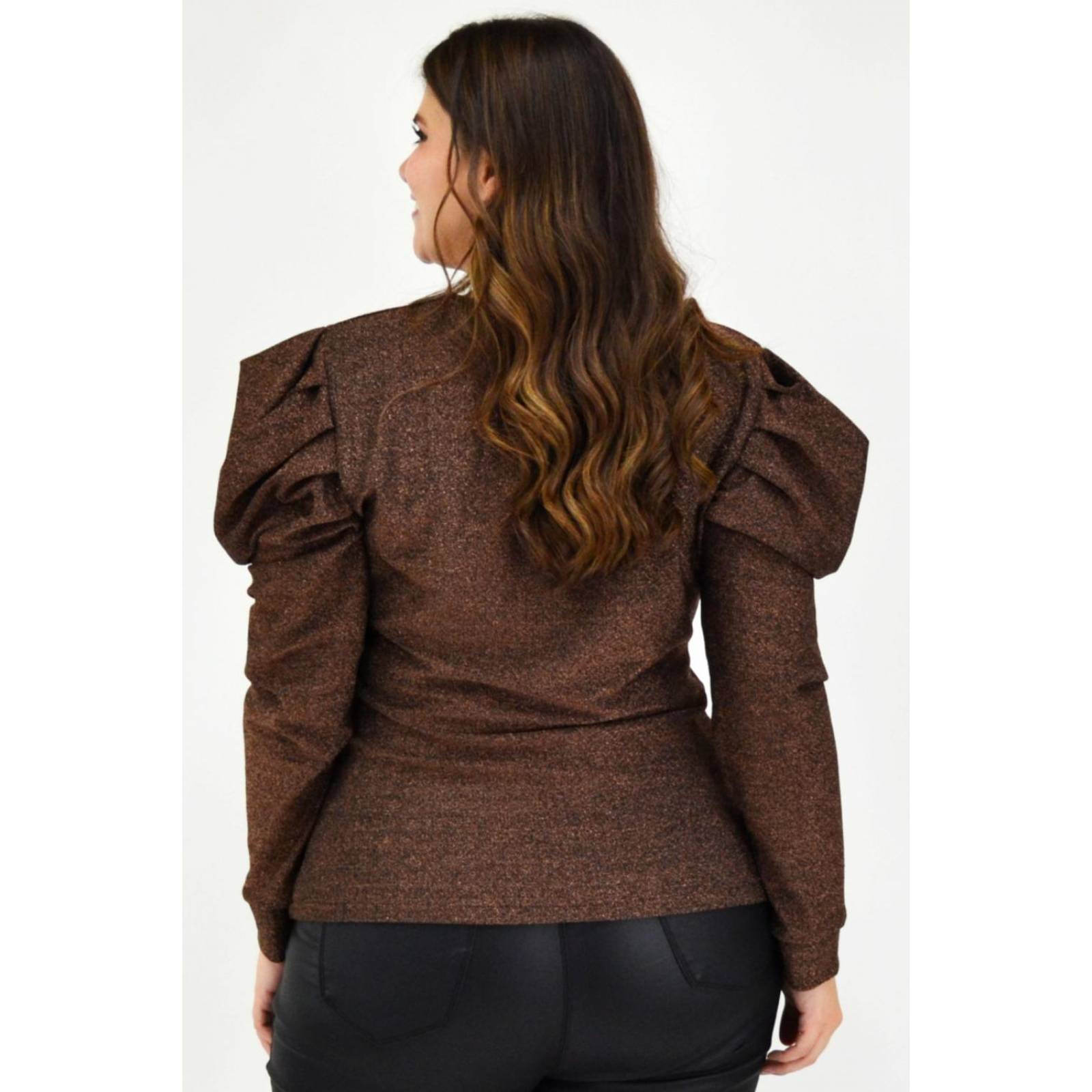 Blusa glitter Roman Fashion /Tallas Extras, 11772 (Cobre) 