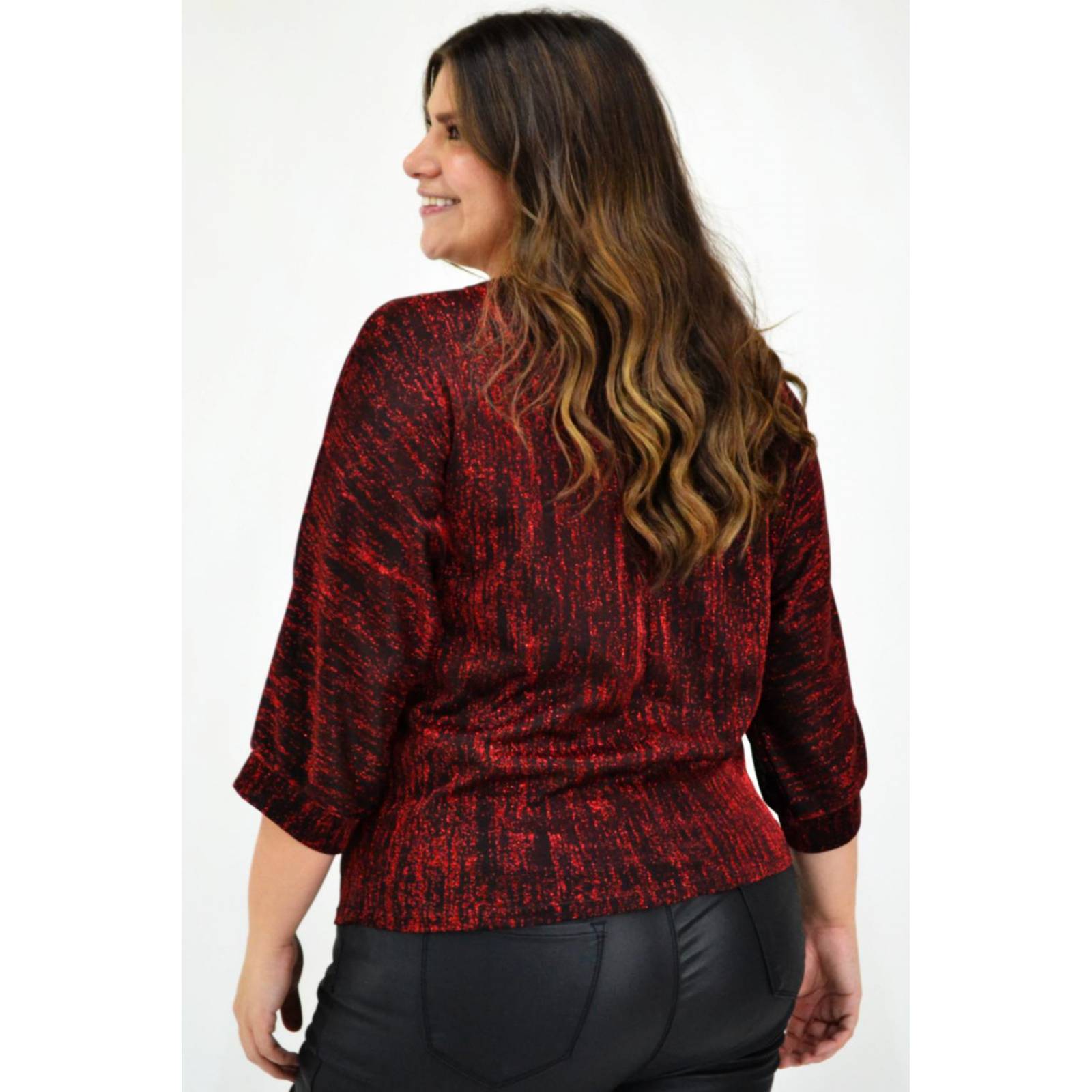 Blusa brillos Roman Fashion /Tallas Extras, 11760 (Rojo) 