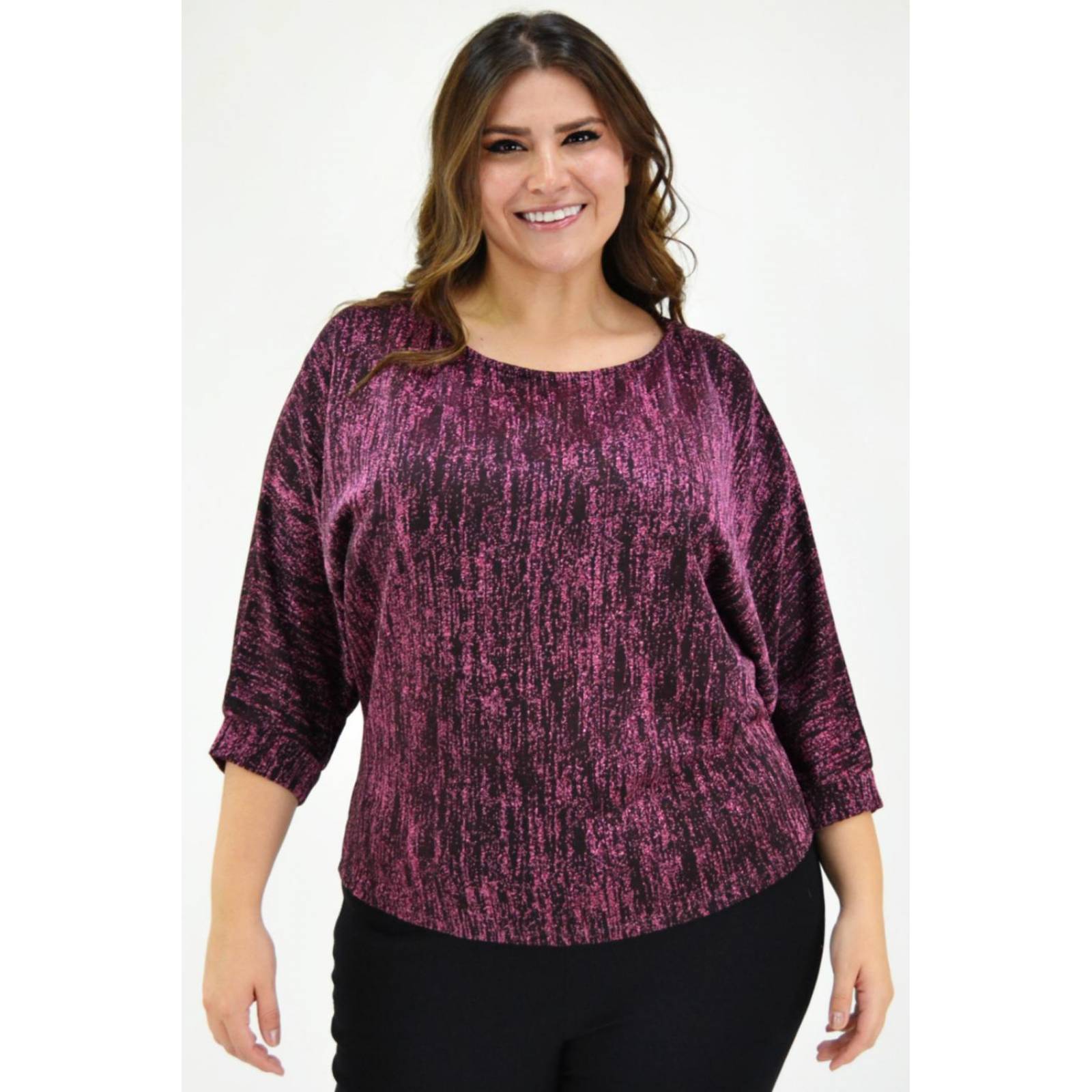 Blusa brillos Roman Fashion /Tallas Extras, 11760 (Rosa) 
