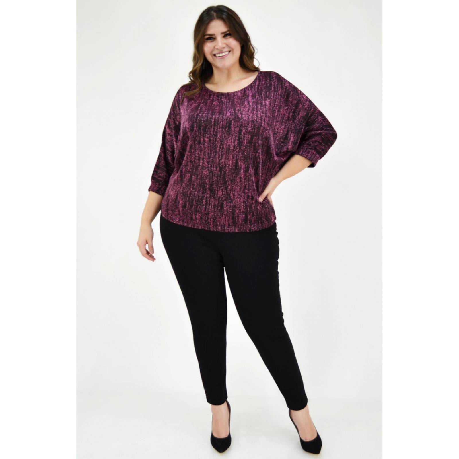 Blusa brillos Roman Fashion /Tallas Extras, 11760 (Rosa) 