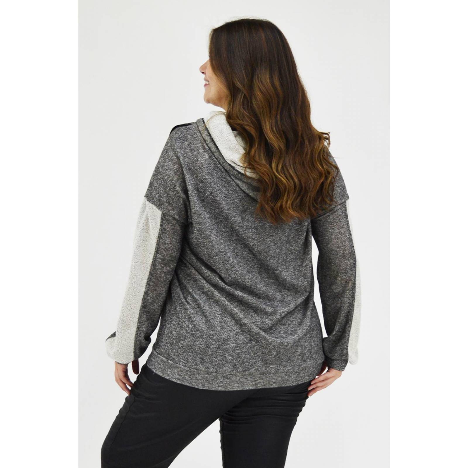 Sudadera cinturon invertido Tallas Extras, 6852 (Gris) 