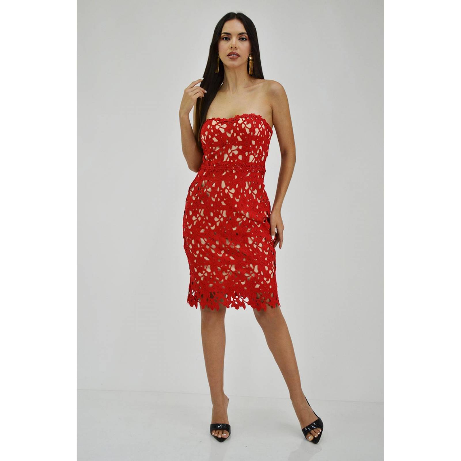 Vestido de encanje Roman Fashion /Juvenil, 7745 (Rojo) 
