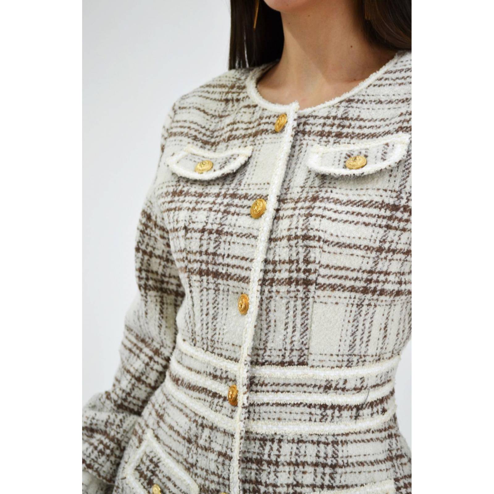 Vestido tipo chanel Roman Fashion /Juvenil, 1577 (Beige) 