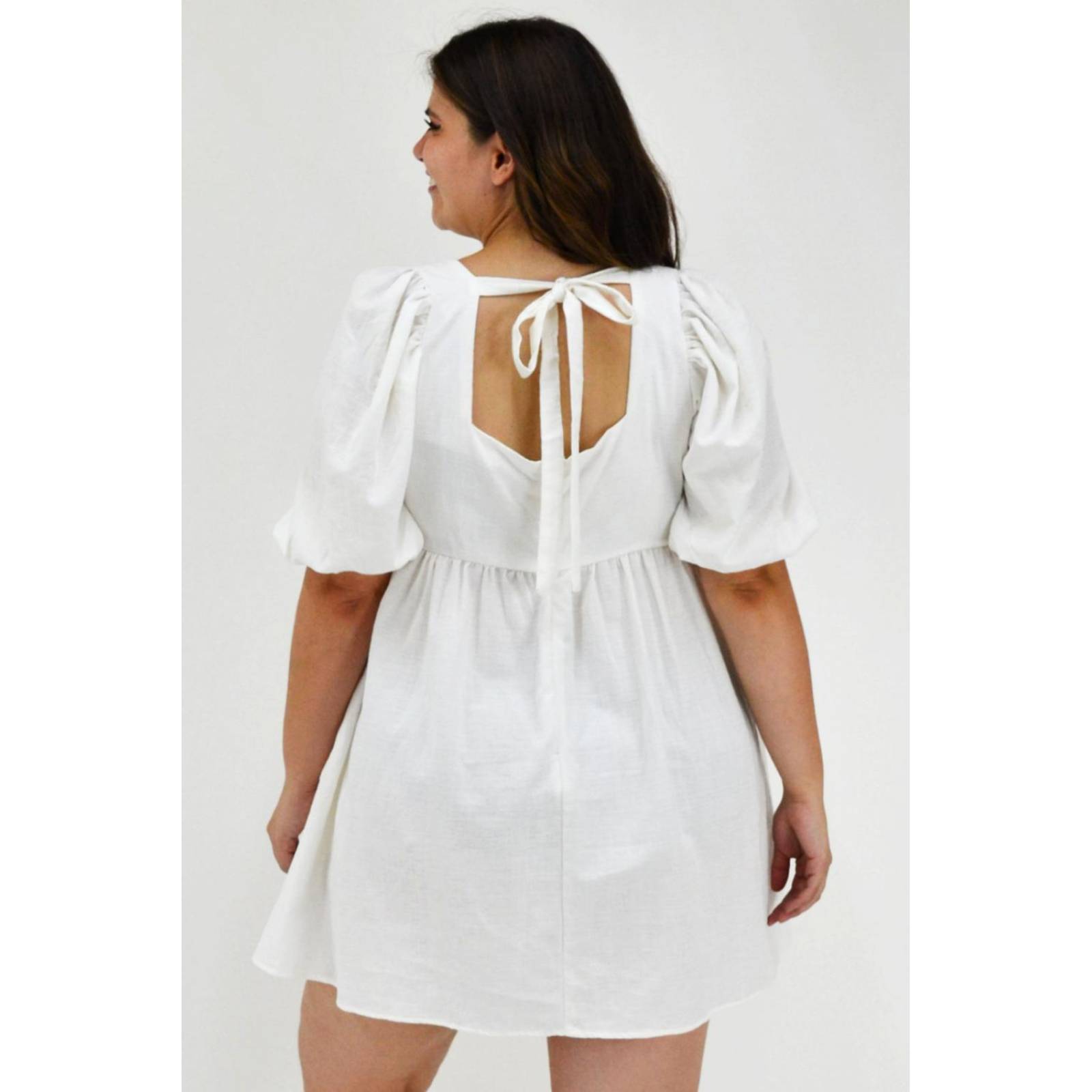 Vestido de algodón Roman Fashion /Tallas Extras, 1008 (Blanco) 