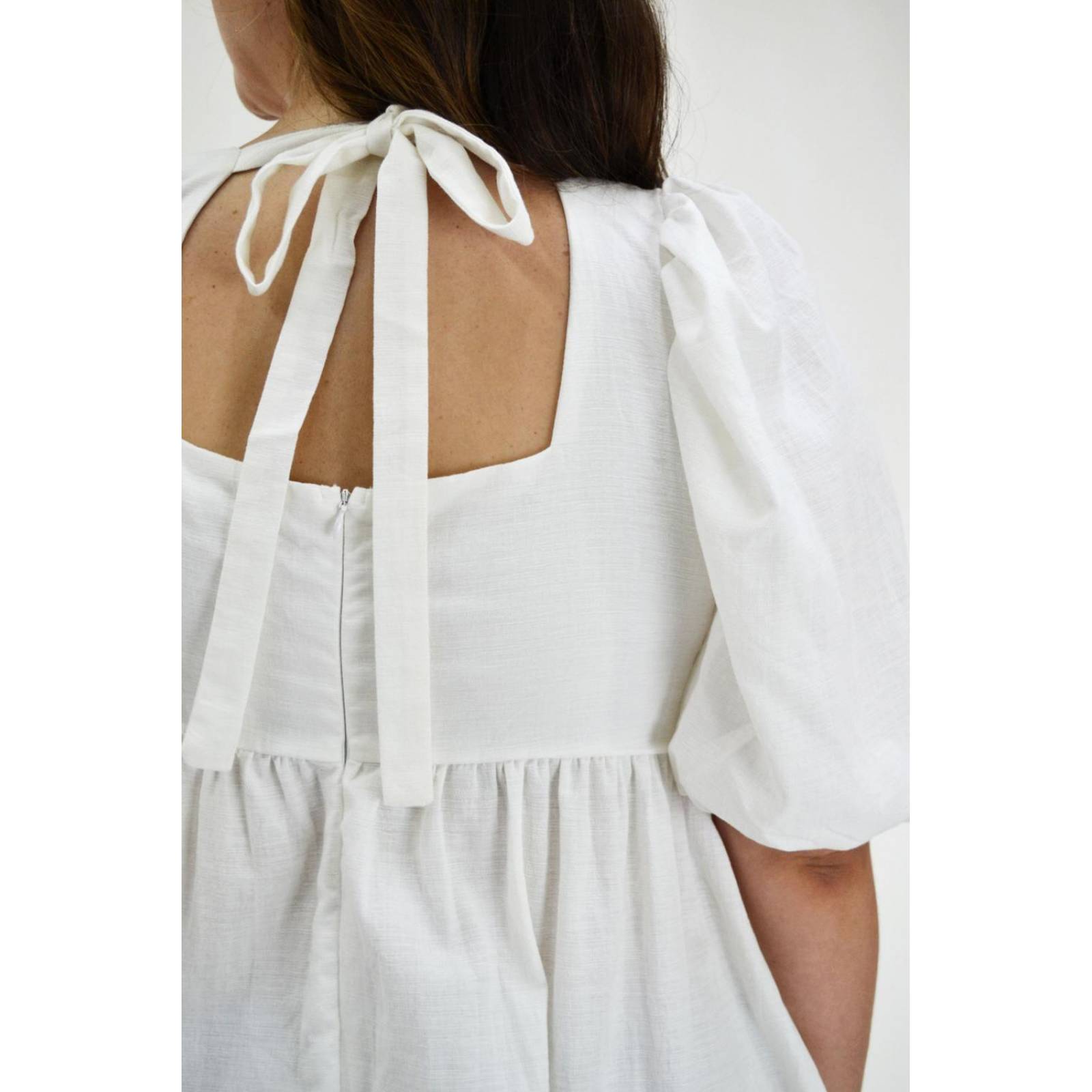 Vestido de algodón Roman Fashion /Tallas Extras, 1008 (Blanco) 