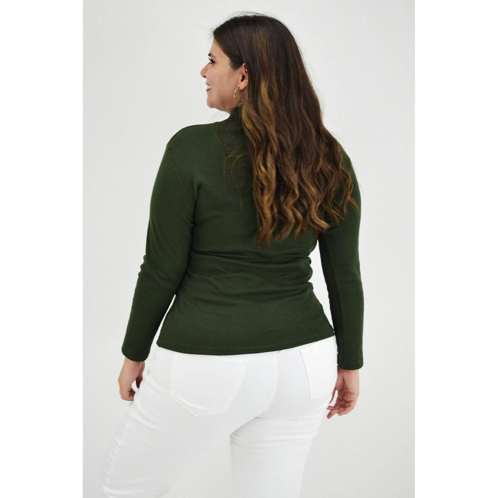 Blusa cuello de tortuga Roman Fashion /Tallas Extras, 316 (Verde militar) 