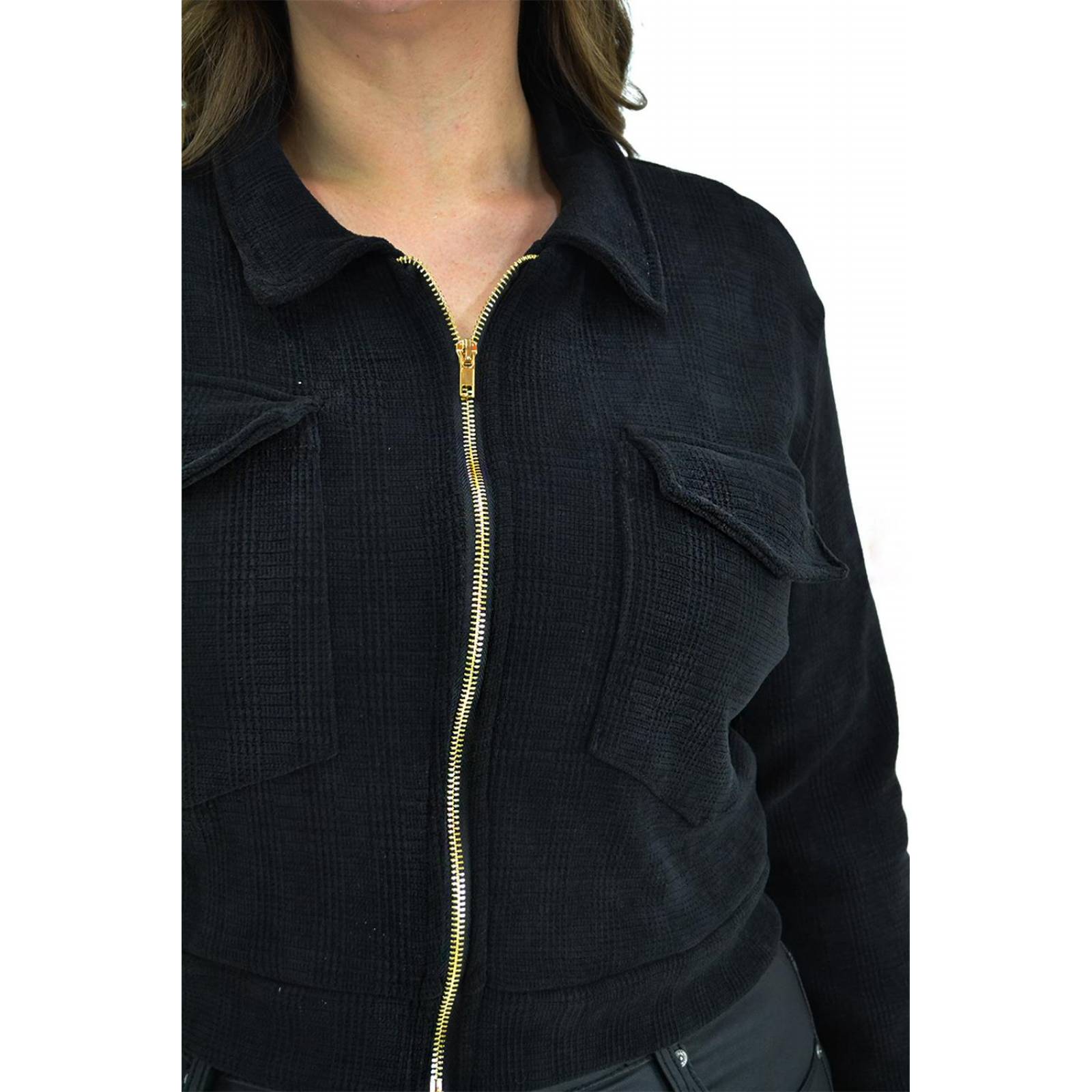 Chamarra corta Roman Fashion /Tallas Extras, 18048 (Negro) 
