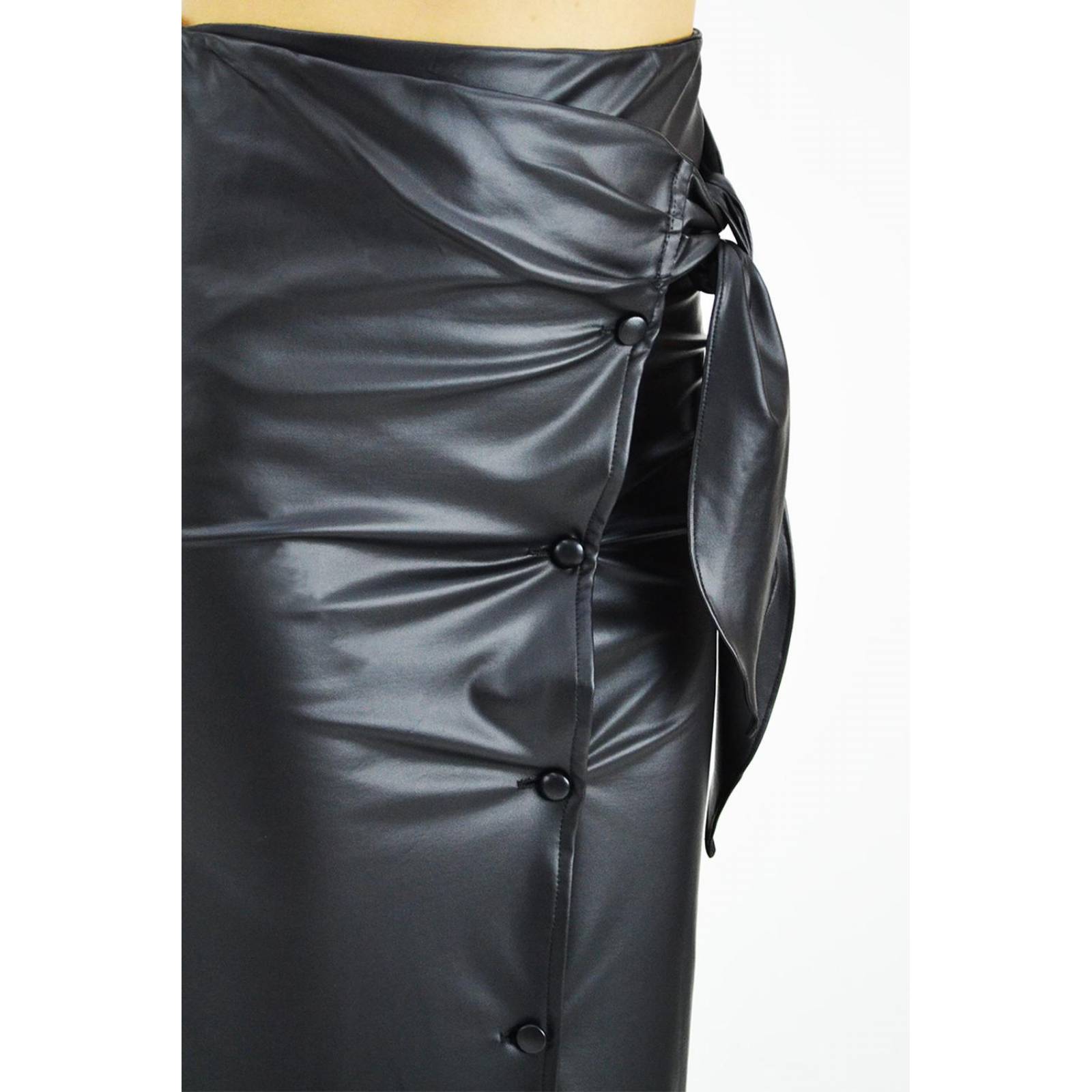 Falda midi efecto piel Roman Fashion /Juvenil, 3133 (Negro) 