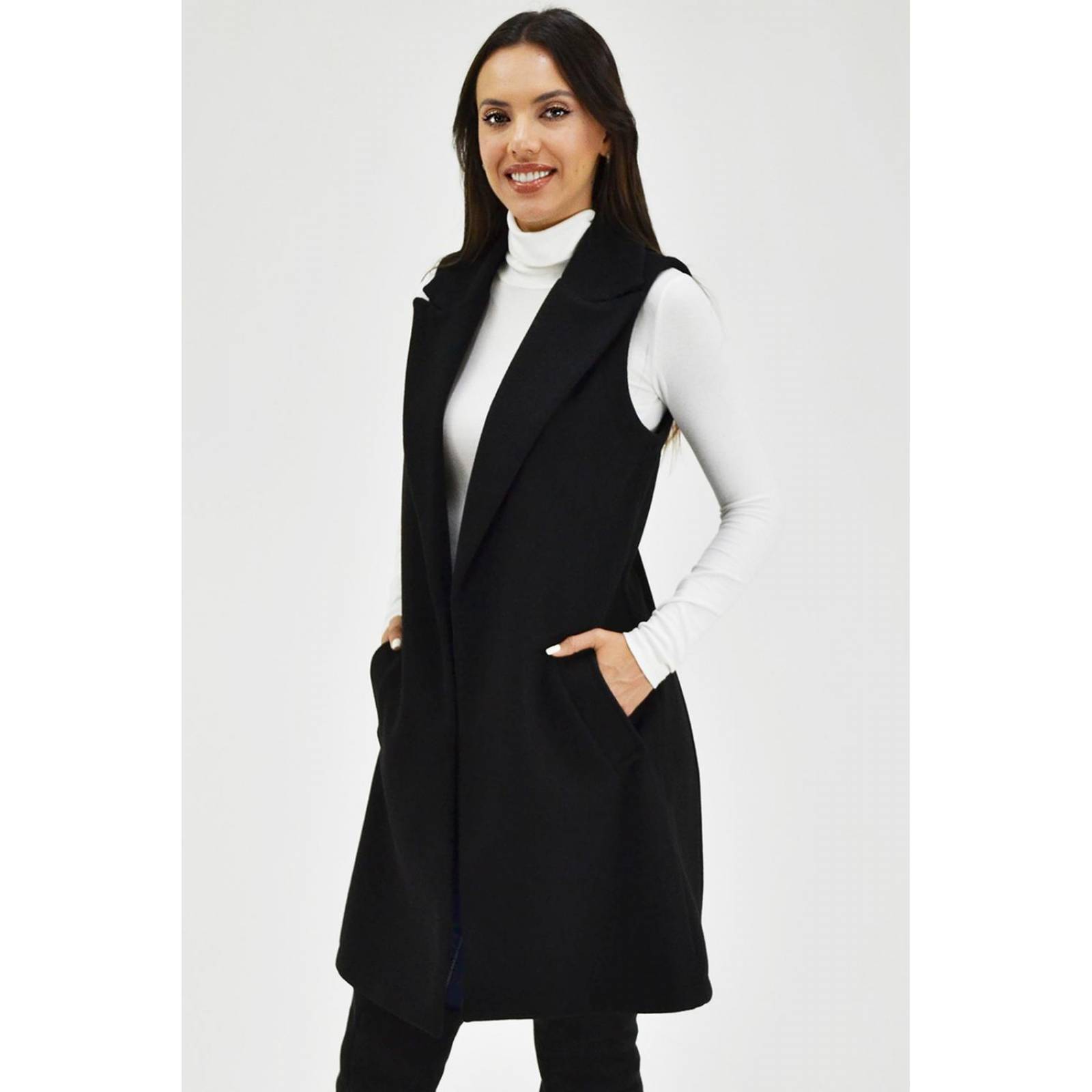 Chaleco con solapa Roman Fashion /Juvenil, 2953 (Negro) 