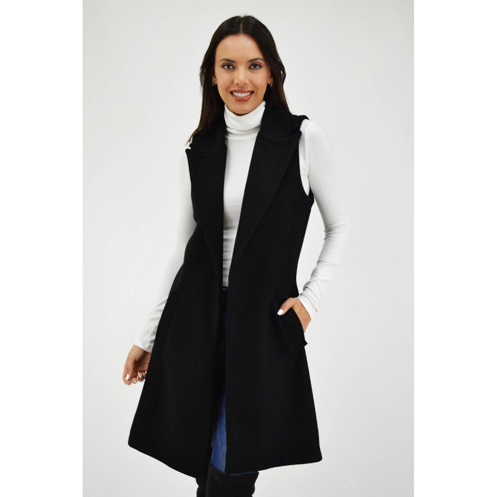 Chaleco con solapa Roman Fashion /Juvenil, 2953 (Negro) 