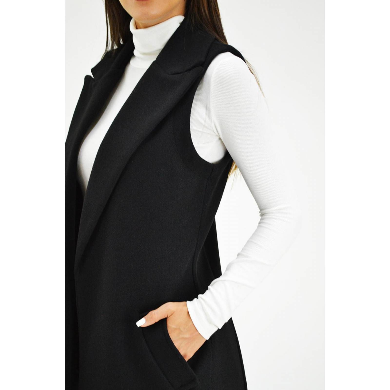 Chaleco con solapa Roman Fashion /Juvenil, 2953 (Negro) 