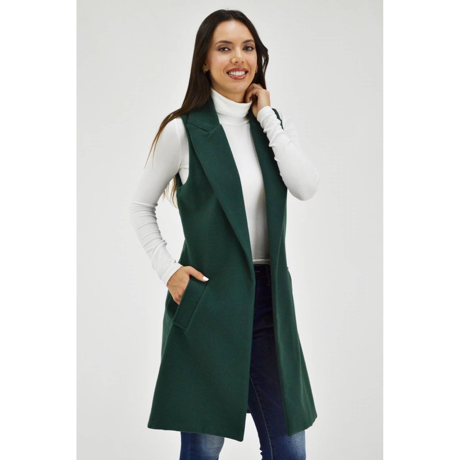 Chaleco con solapa Roman Fashion /Juvenil, 2953 (Verde botella)