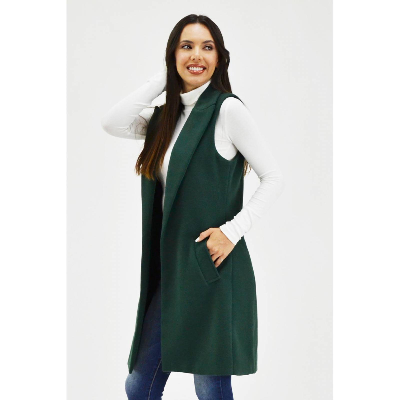 Chaleco con solapa Roman Fashion /Juvenil, 2953 (Verde botella)