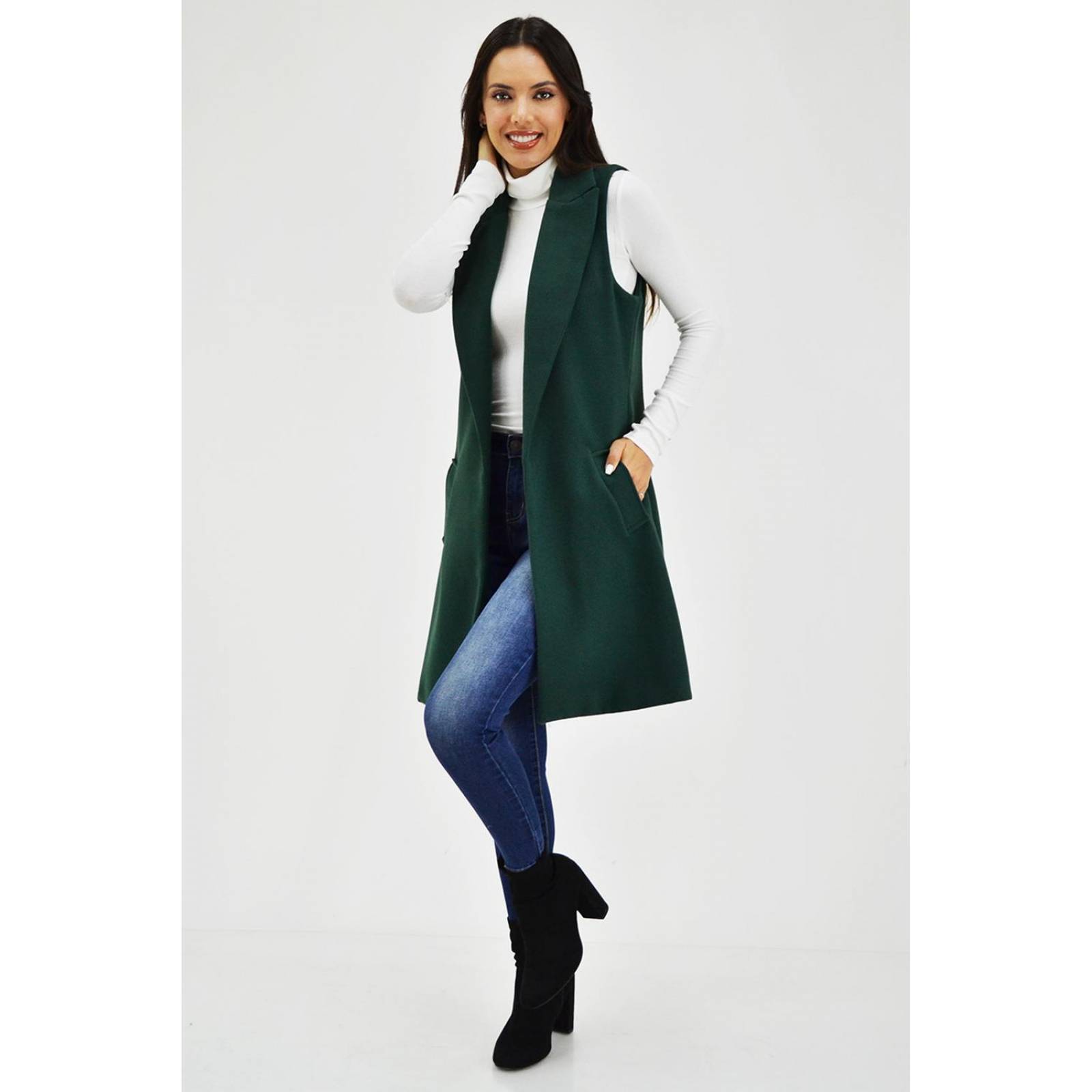 Chaleco con solapa Roman Fashion /Juvenil, 2953 (Verde botella)