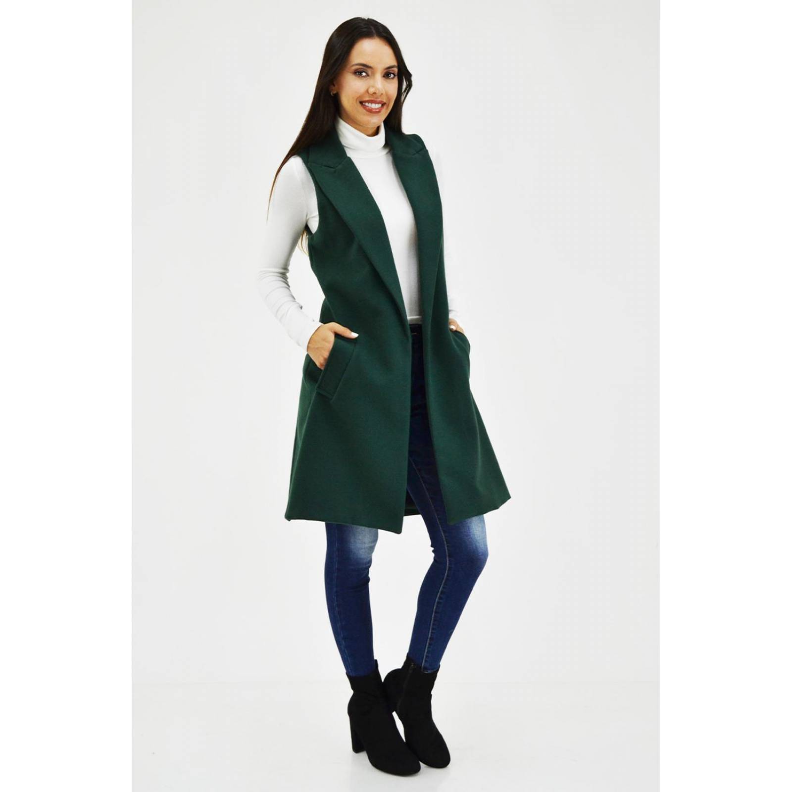 Chaleco con solapa Roman Fashion /Juvenil, 2953 (Verde botella)