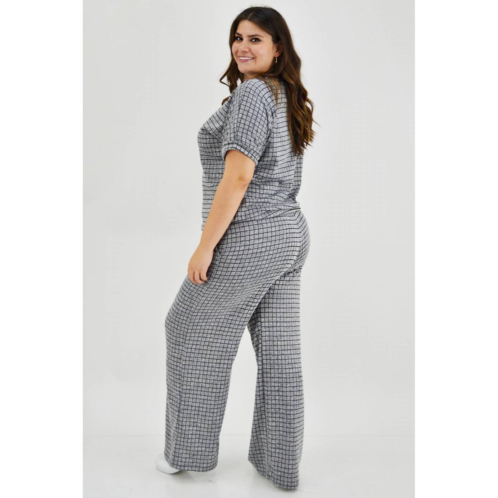 Conjunto cuadros Roman Fashion /Tallas Extras, 18052 (Gris claro) 